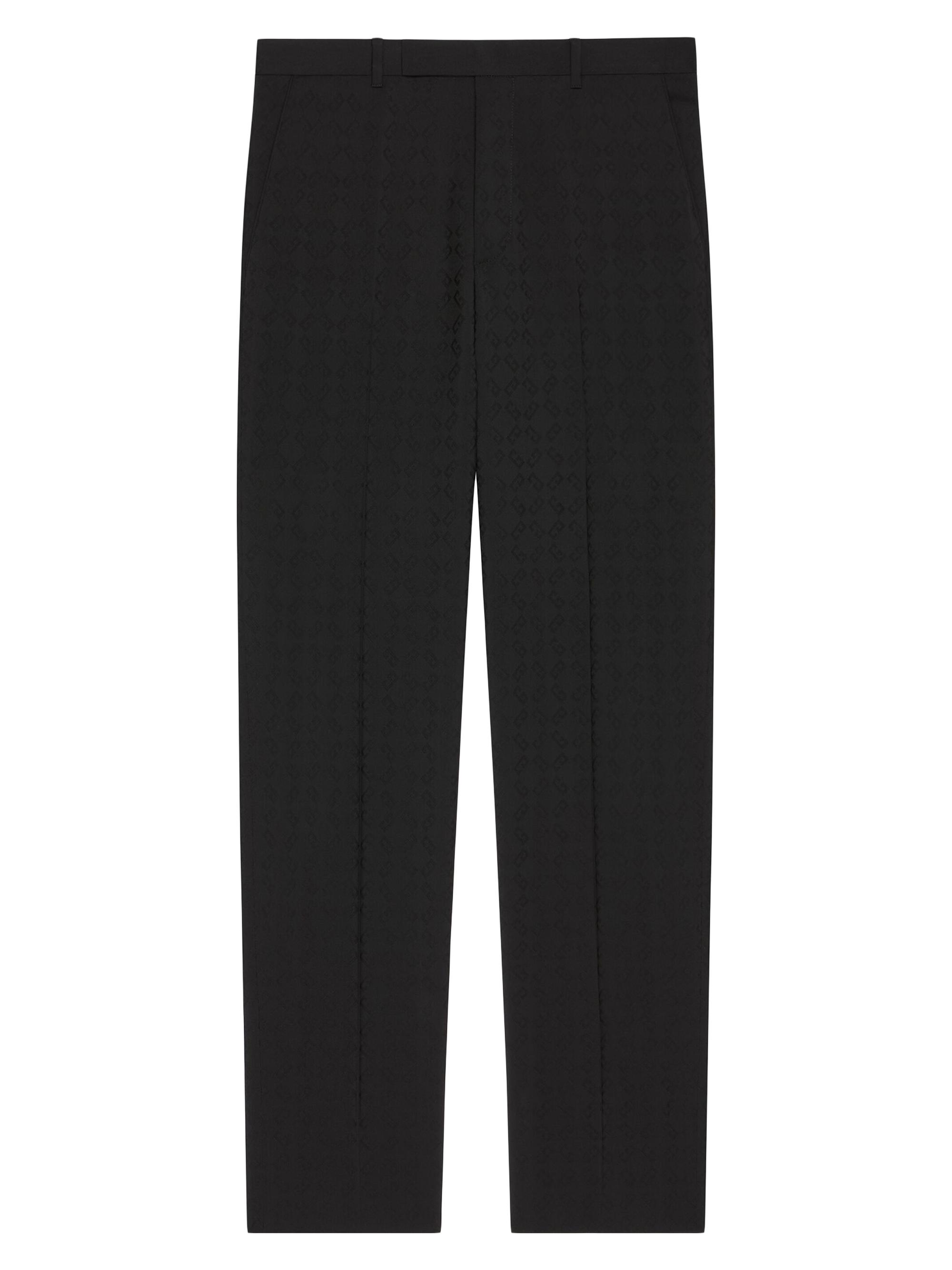 Givenchy Men's Slim Fit Tailored Pants in Monogram 72 Jacquard - Black