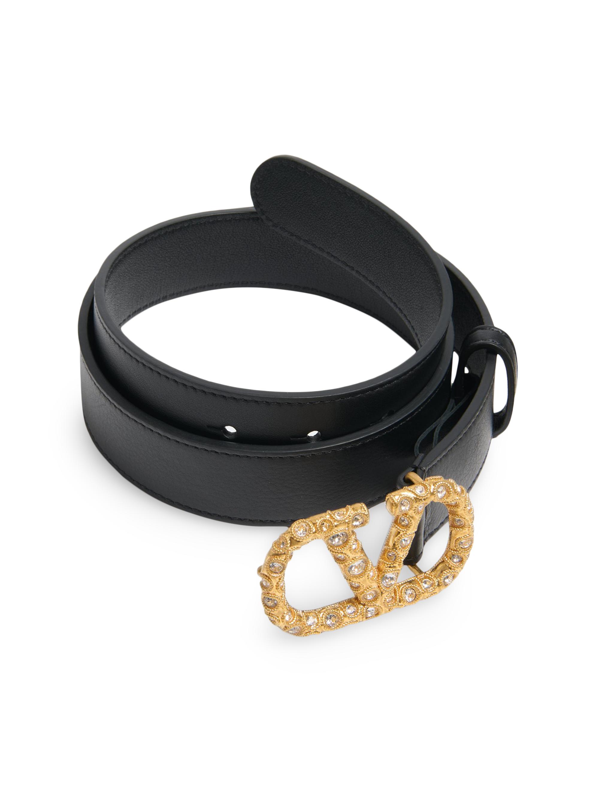 Valentino Garavani VLogo Signature Belt in Shiny Calfskin with