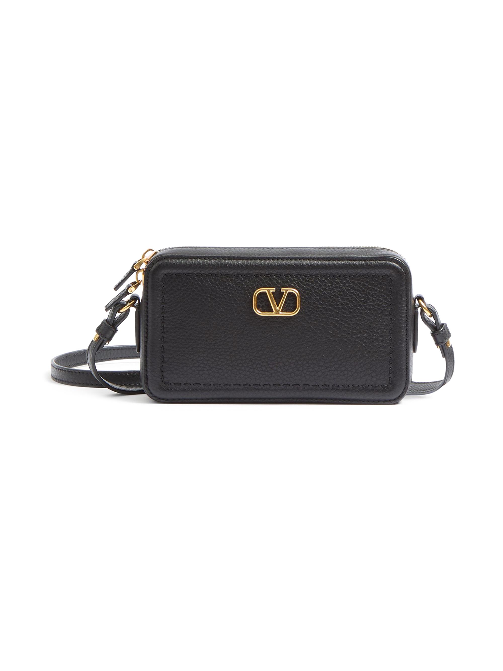 Valentino Garavani Alltime Mini Shoulder Bag in Grainy Calfskin