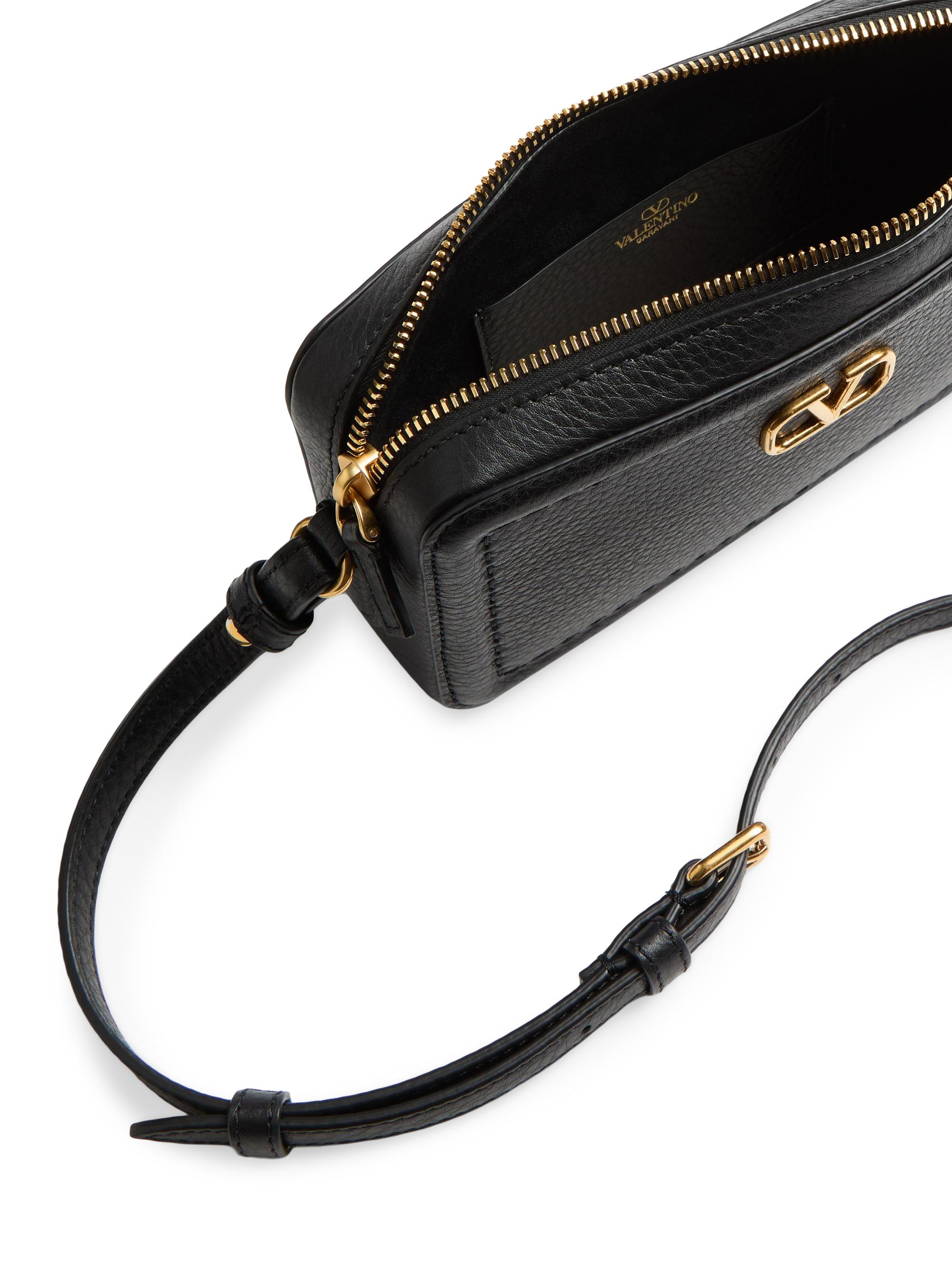 Valentino Garavani Alltime Mini Shoulder Bag in Grainy Calfskin