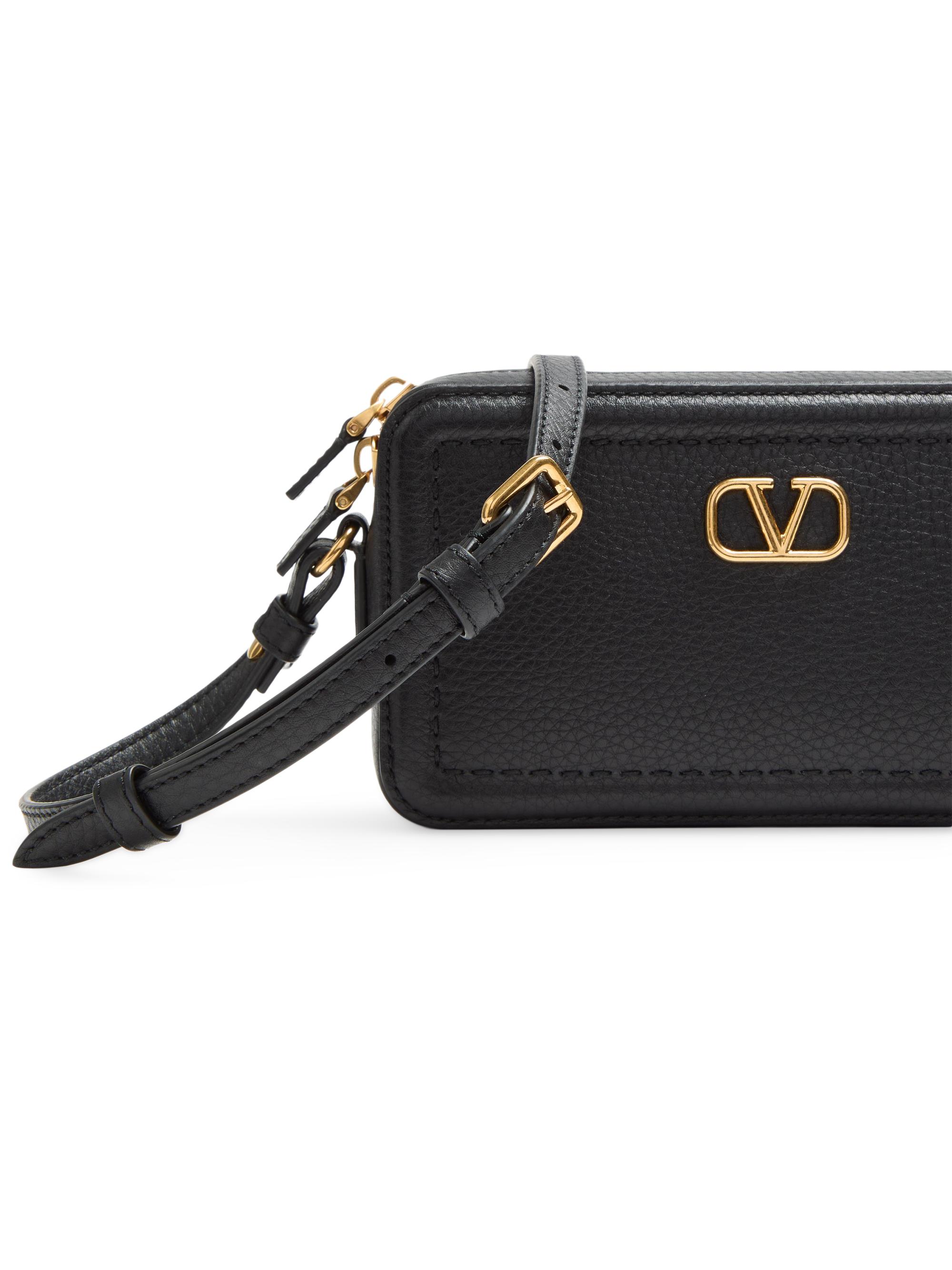 Valentino Garavani Alltime Mini Shoulder Bag in Grainy Calfskin