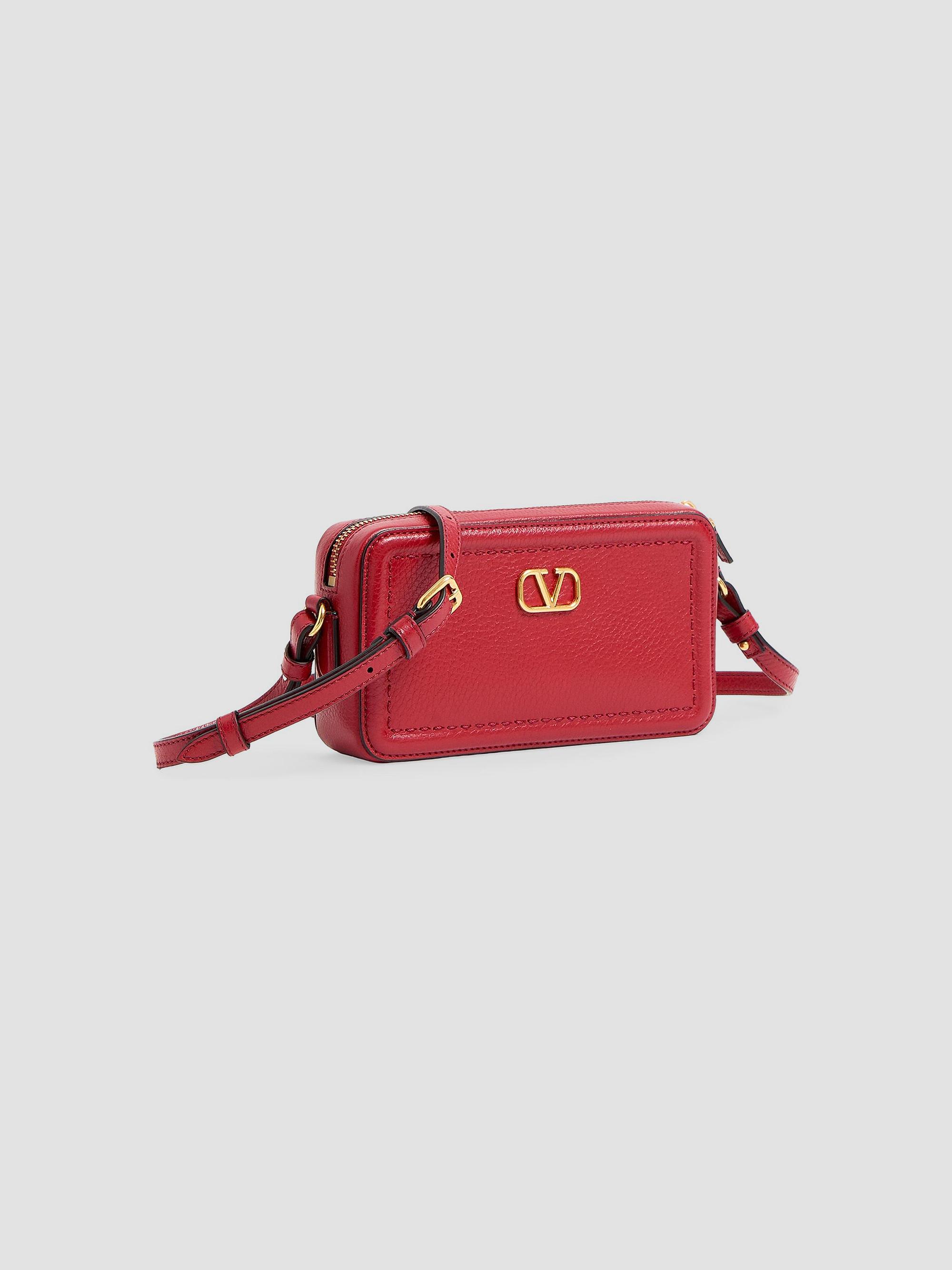 Valentino Garavani Alltime Mini Shoulder Bag in Grainy Calfskin