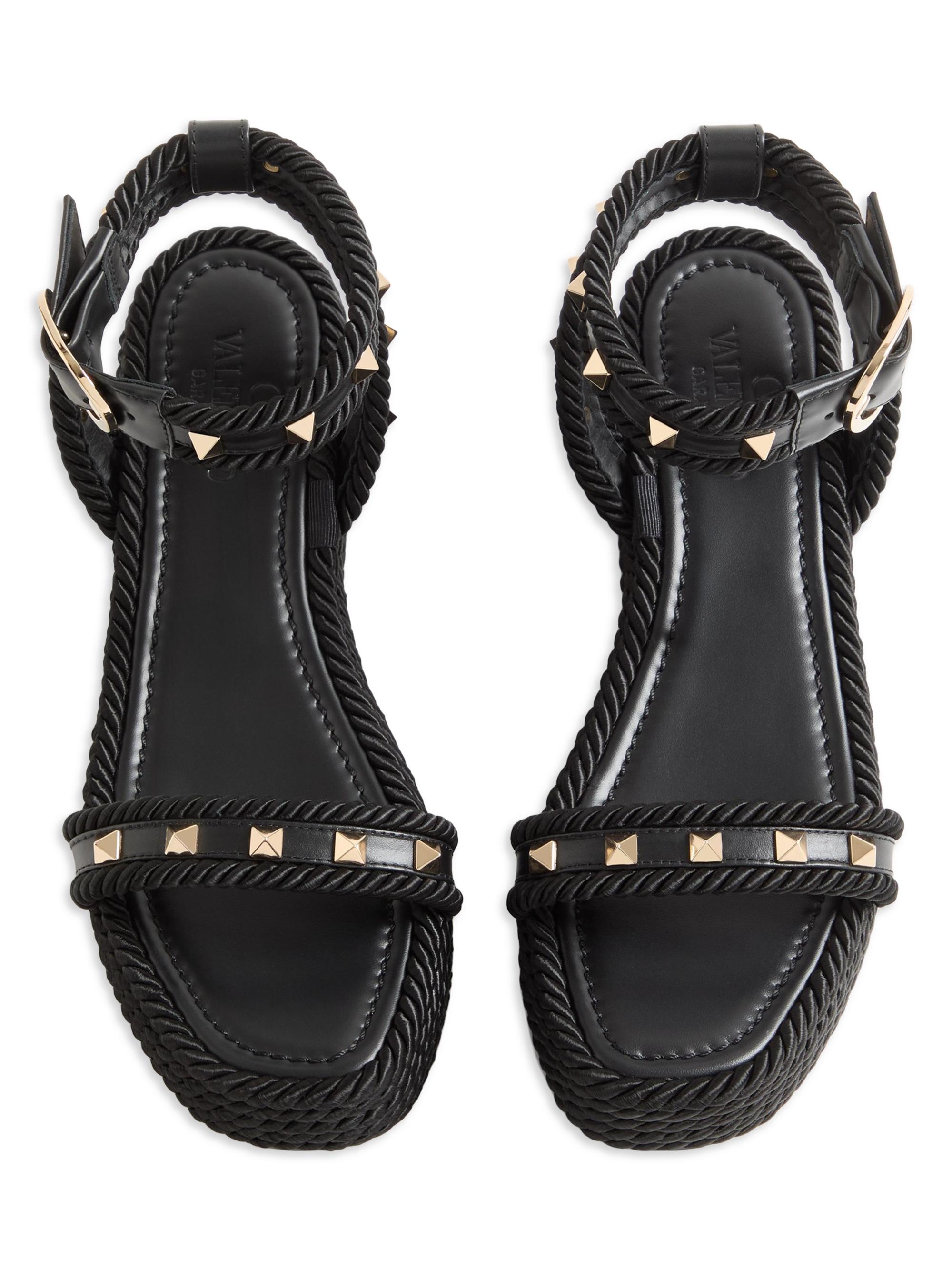 Valentino Garavani Rockstud 45MM Flatform Sandals in