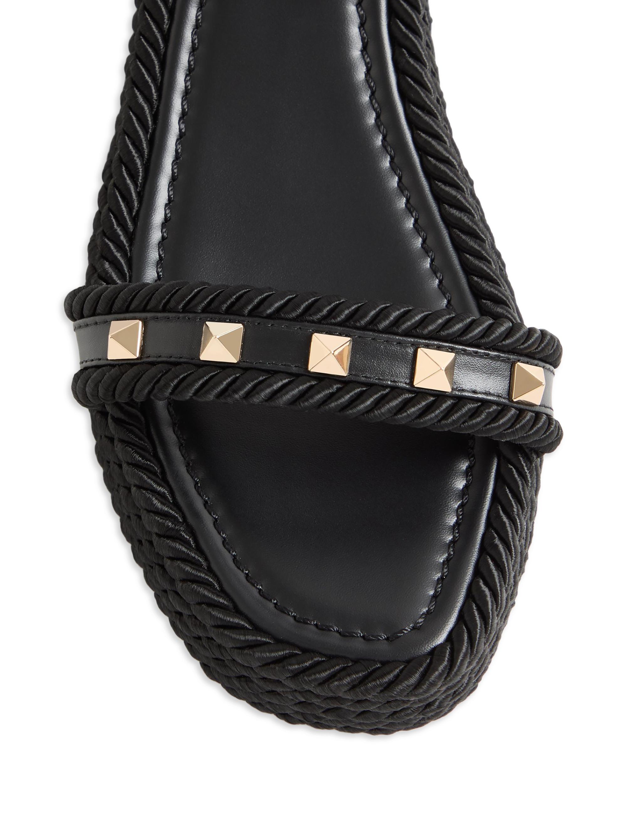 Valentino Garavani Rockstud 45MM Flatform Sandals in Calfskin