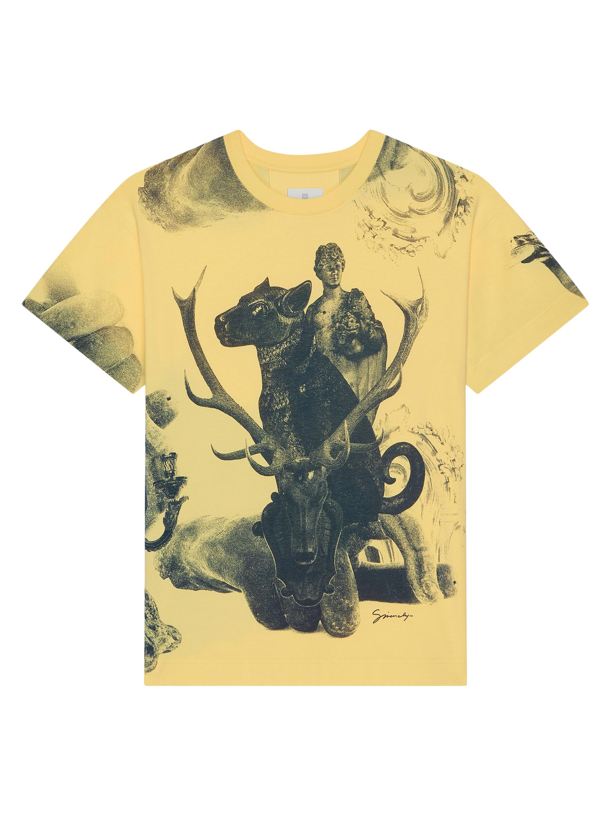 Givenchy Men's T-Shirt in Cotton with Hubert Objects Print - Banana