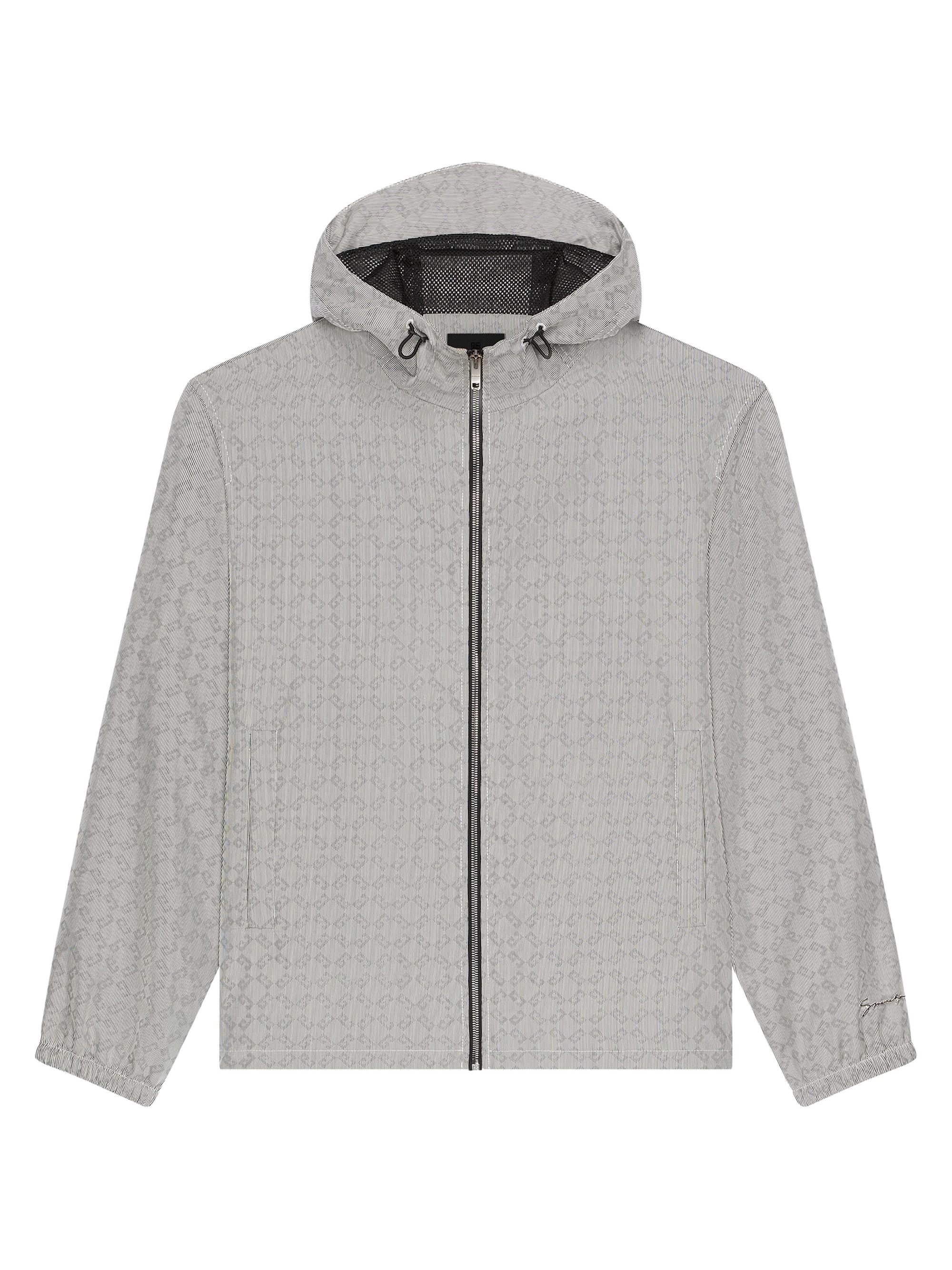 Givenchy Men's Windbreaker Jacket in Monogram 72 Jacquard - Grey
