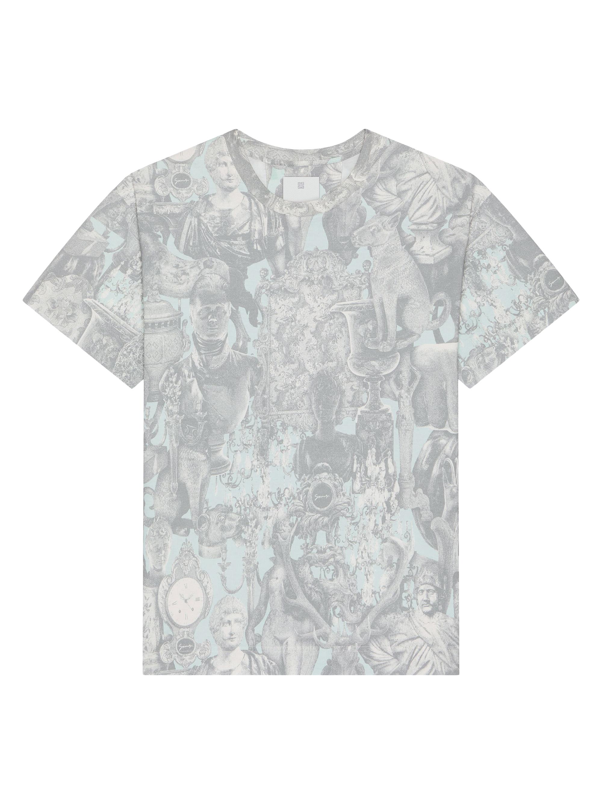 Givenchy Men's T-Shirt in Cotton with Hubert Objects Print - Multicolored