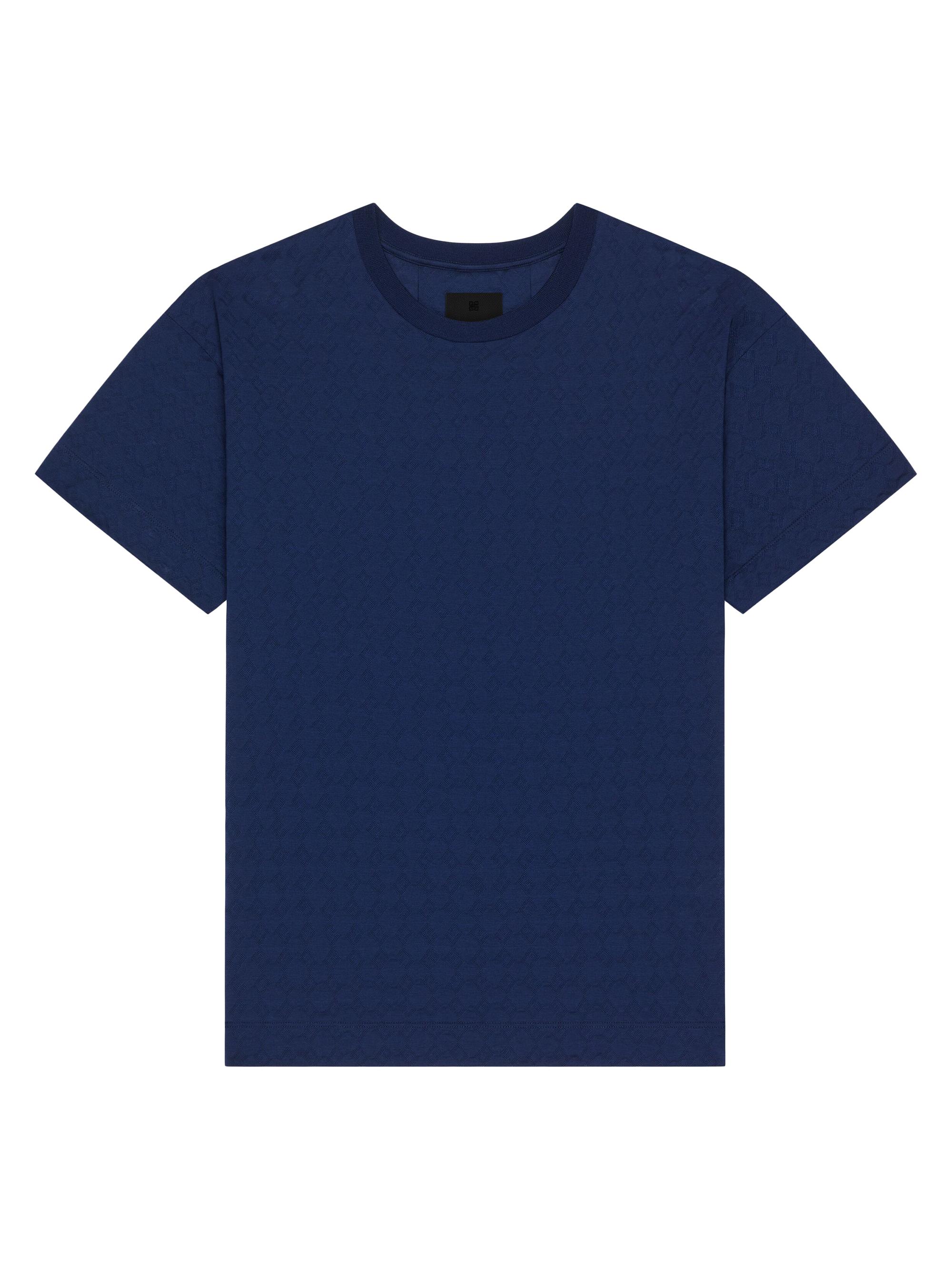 Givenchy Men's T-Shirt in Monogram 72 Jacquard - Saphir Blue