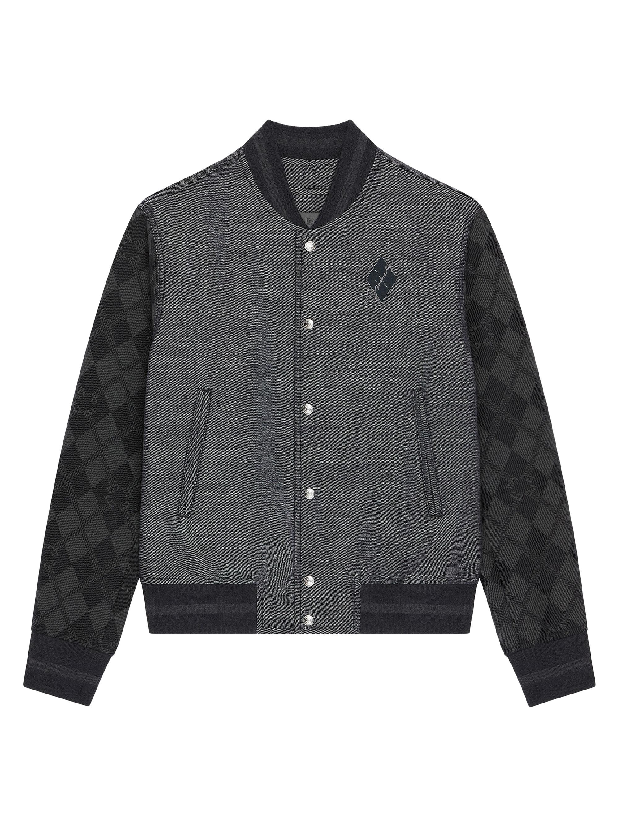 Givenchy Men's Varsity Jacket in Denim with Monogram 72 - Indigo Blue
