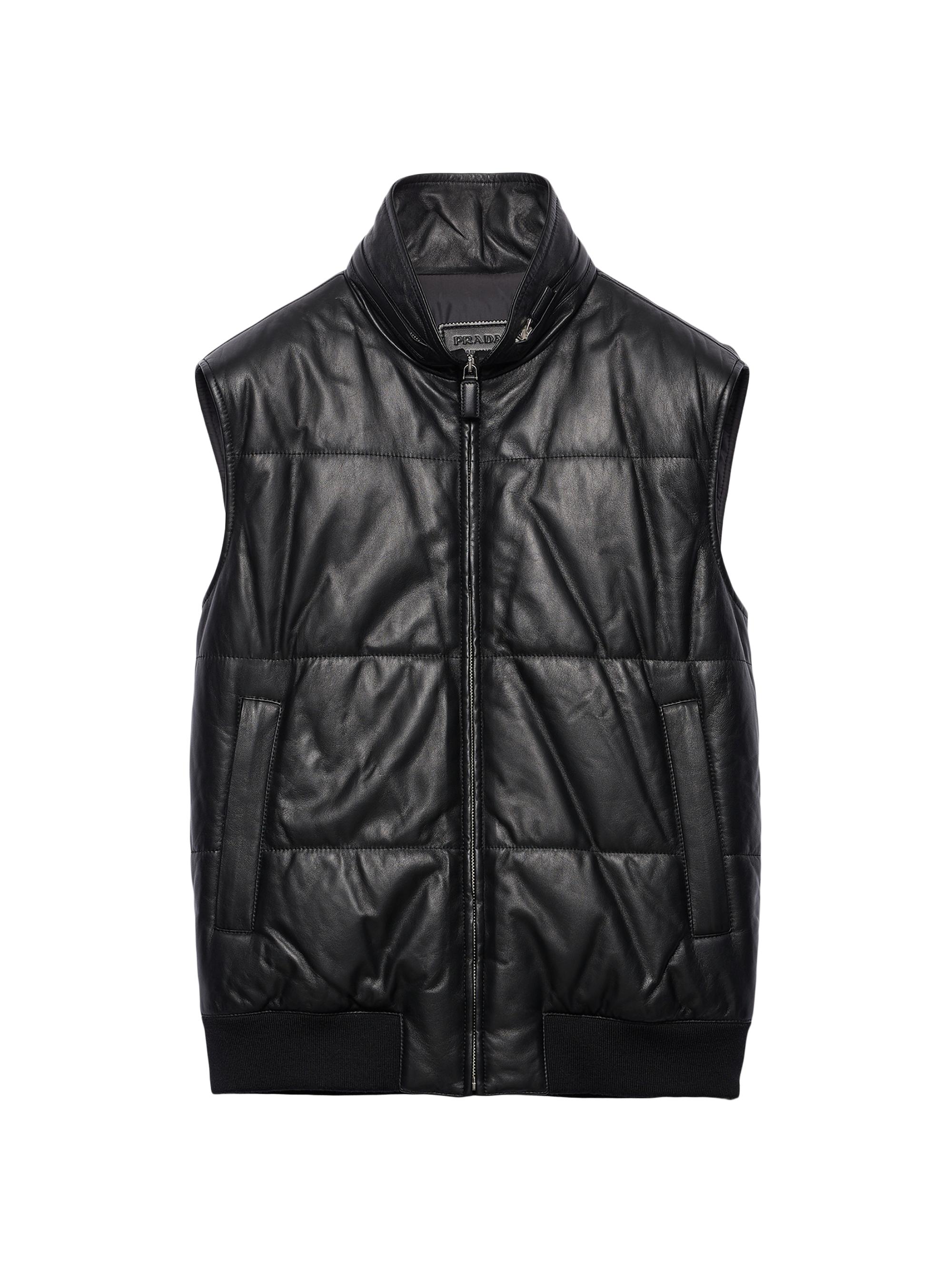 Prada Men's Nappa Leather Waistcoat - Black