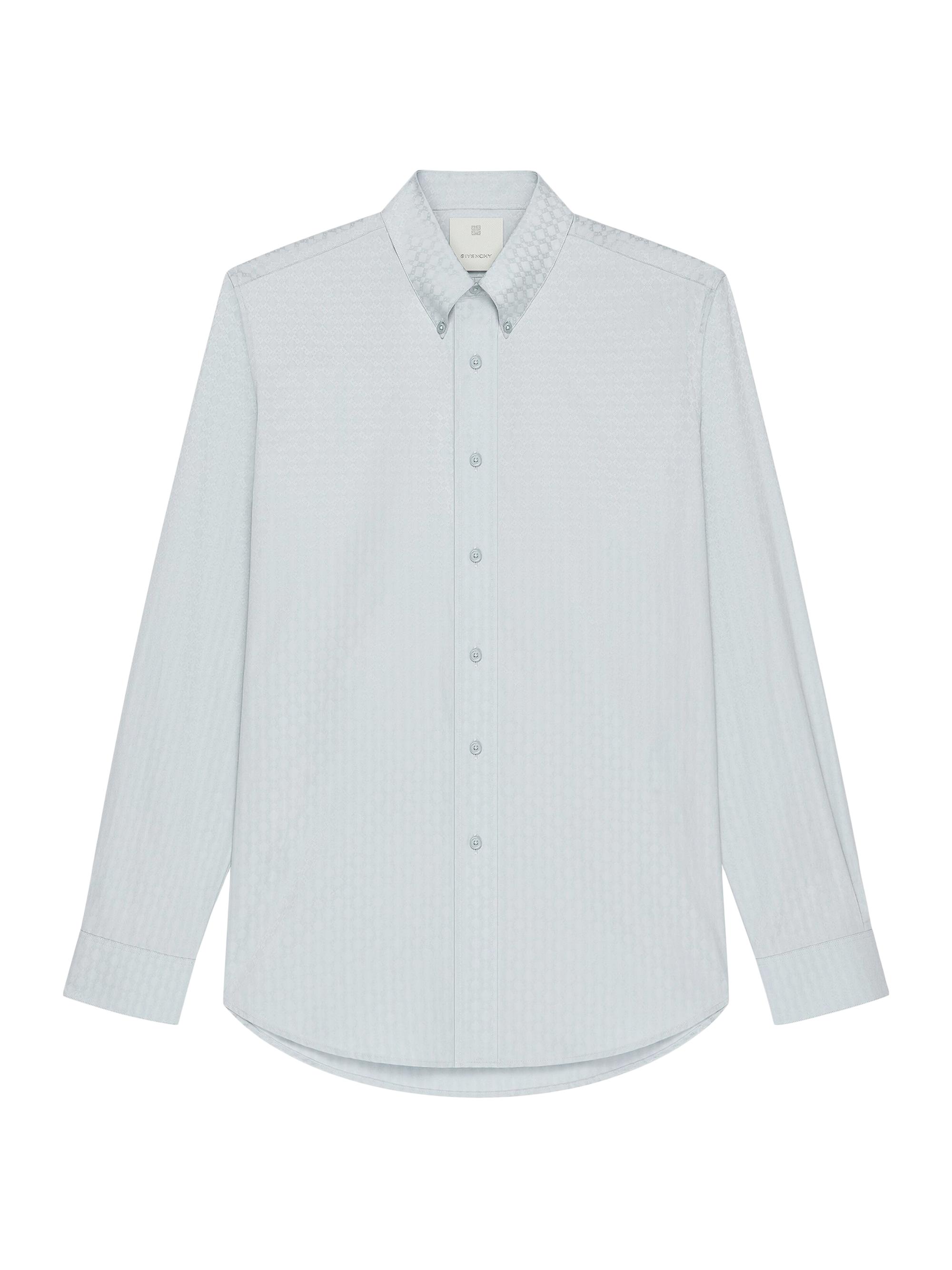 Givenchy Men's Shirt in Monogram 72 Jacquard - Grey Blue