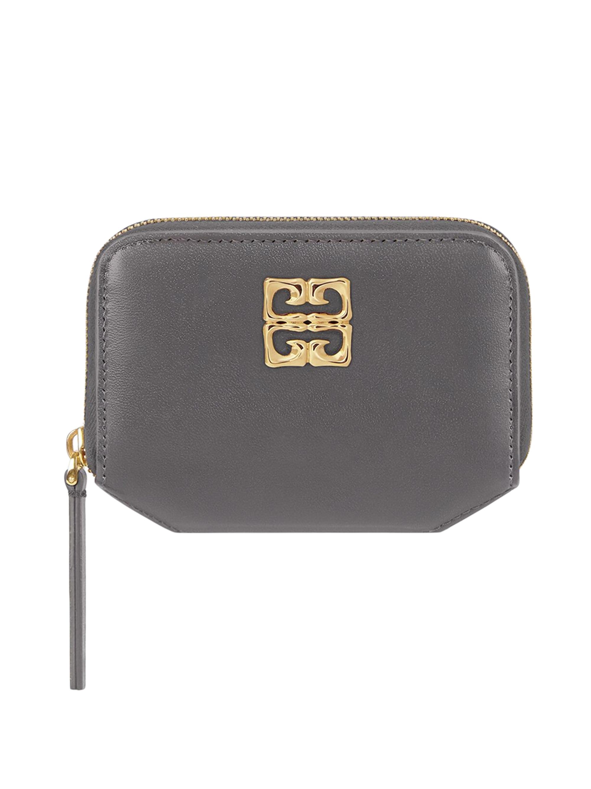 Givenchy Women's 4G Liquid Zipped Wallet in Box Leather - Charcoal