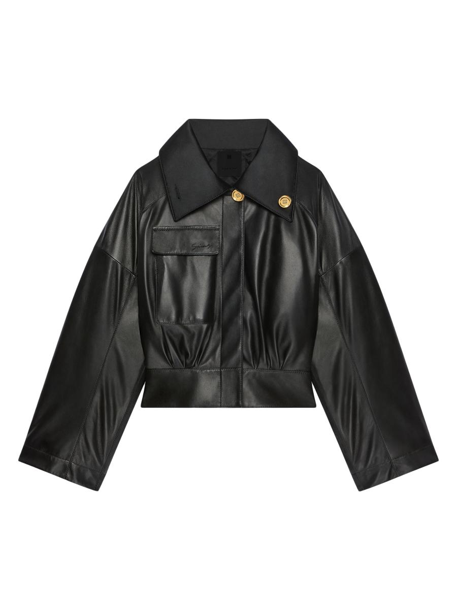 GIVENCHY カレッジ レザー ジャケット - ブラック | GIVENCHY JP