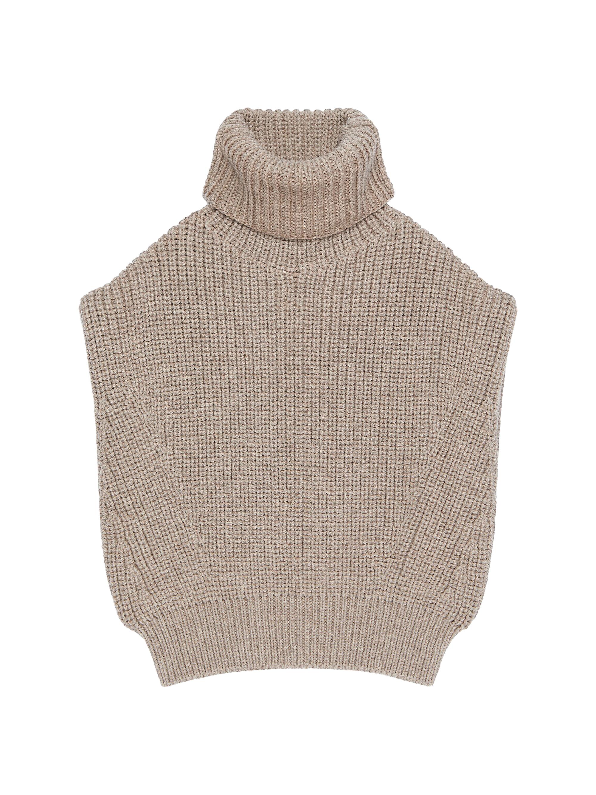 Givenchy Women's Sleeveless Turtleneck Sweater in Wool - Beige