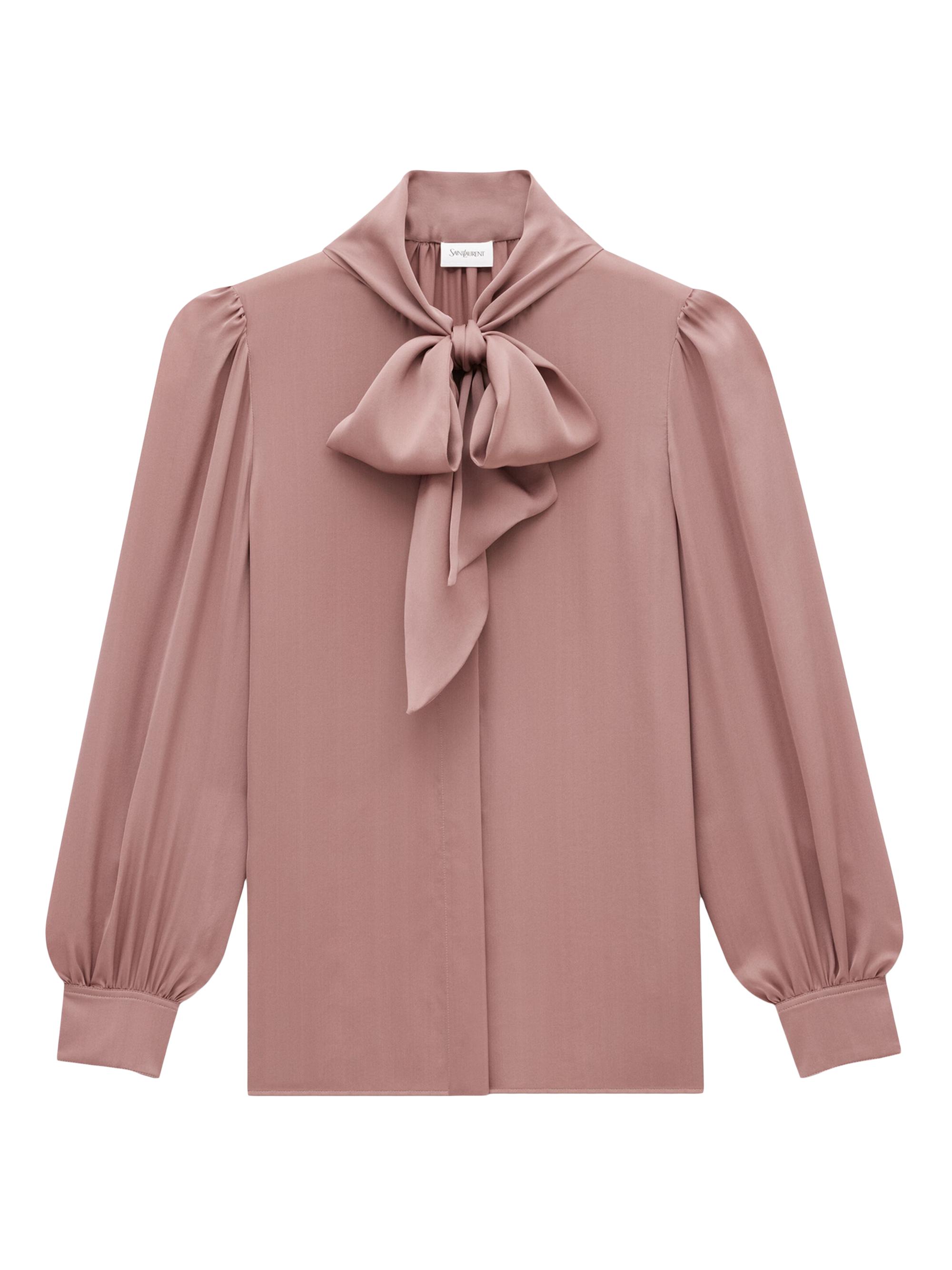 Saint Laurent Women's Blouse in Silk Charmeuse - Rose