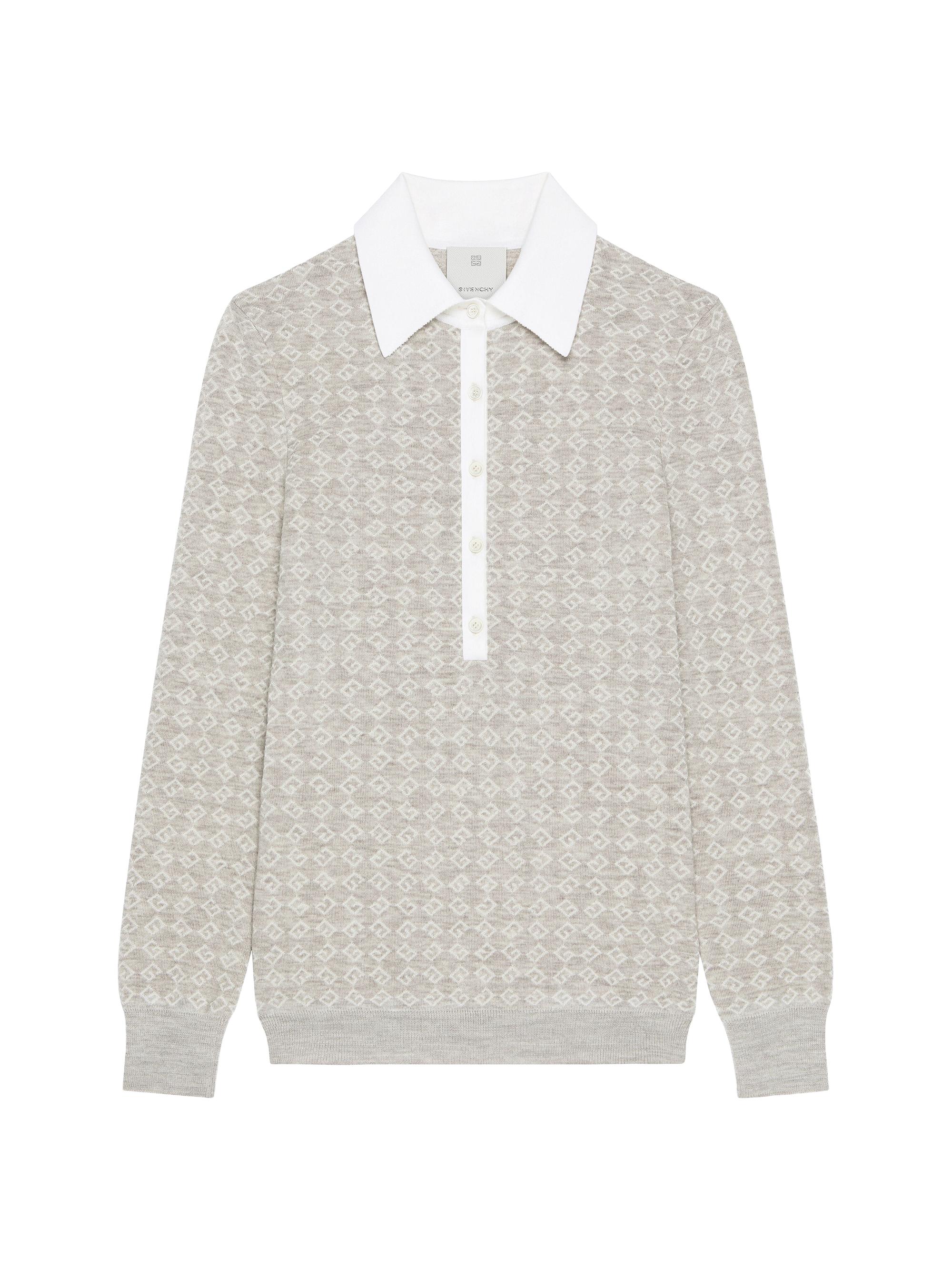 Givenchy Women's Slim Fit Polo in Monogram 72 Jacquard - Beige