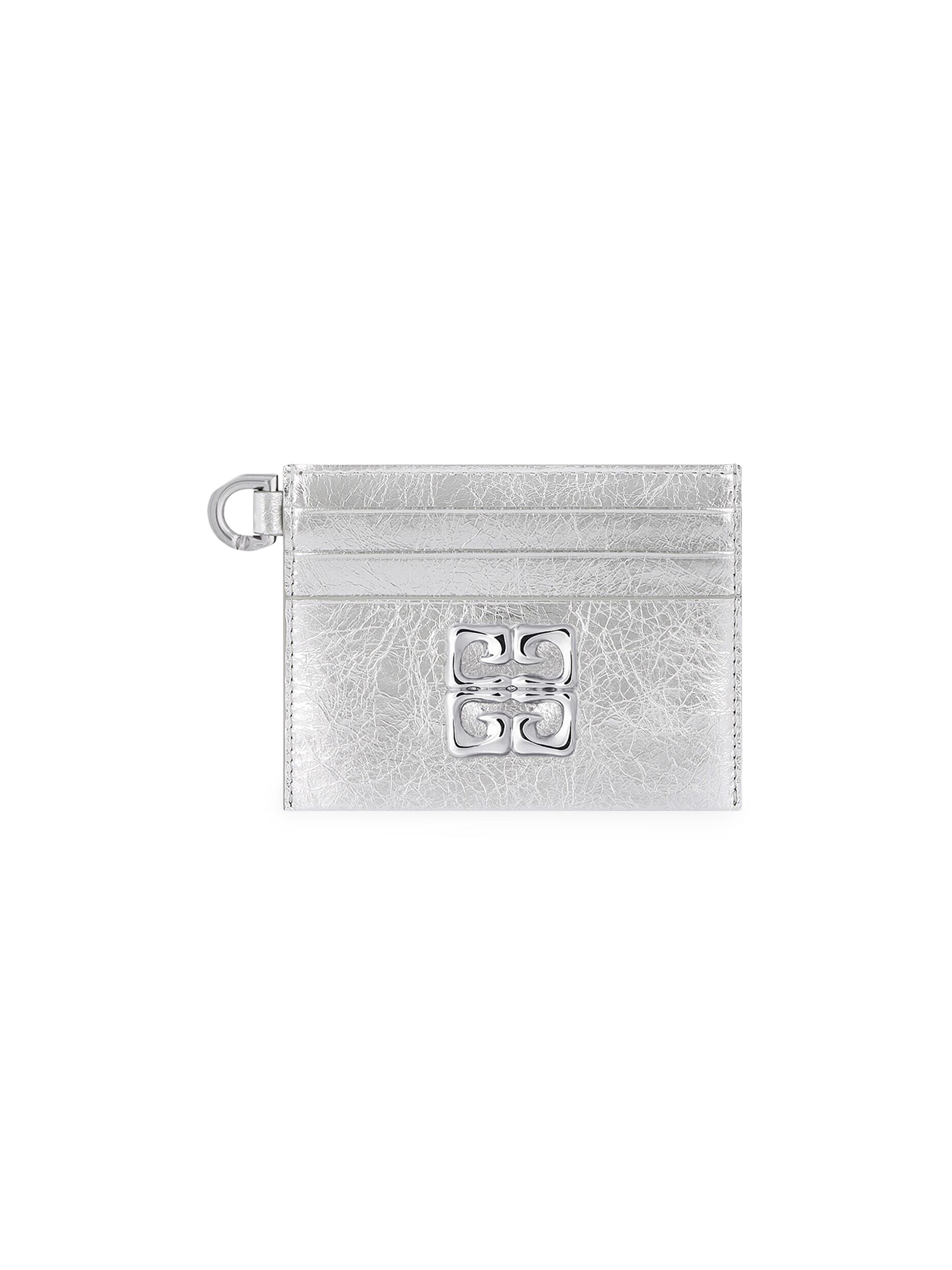 Givenchy Women's 4G Liquid Card Holder in Laminated Leather - Light Silvery