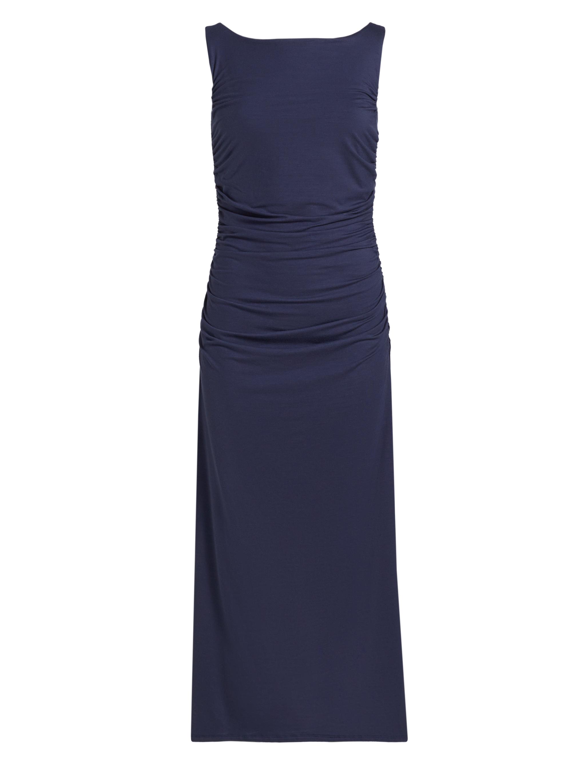 Reformation Women's Benson Ruched Stretch Jersey Midi-Dress - Midnight