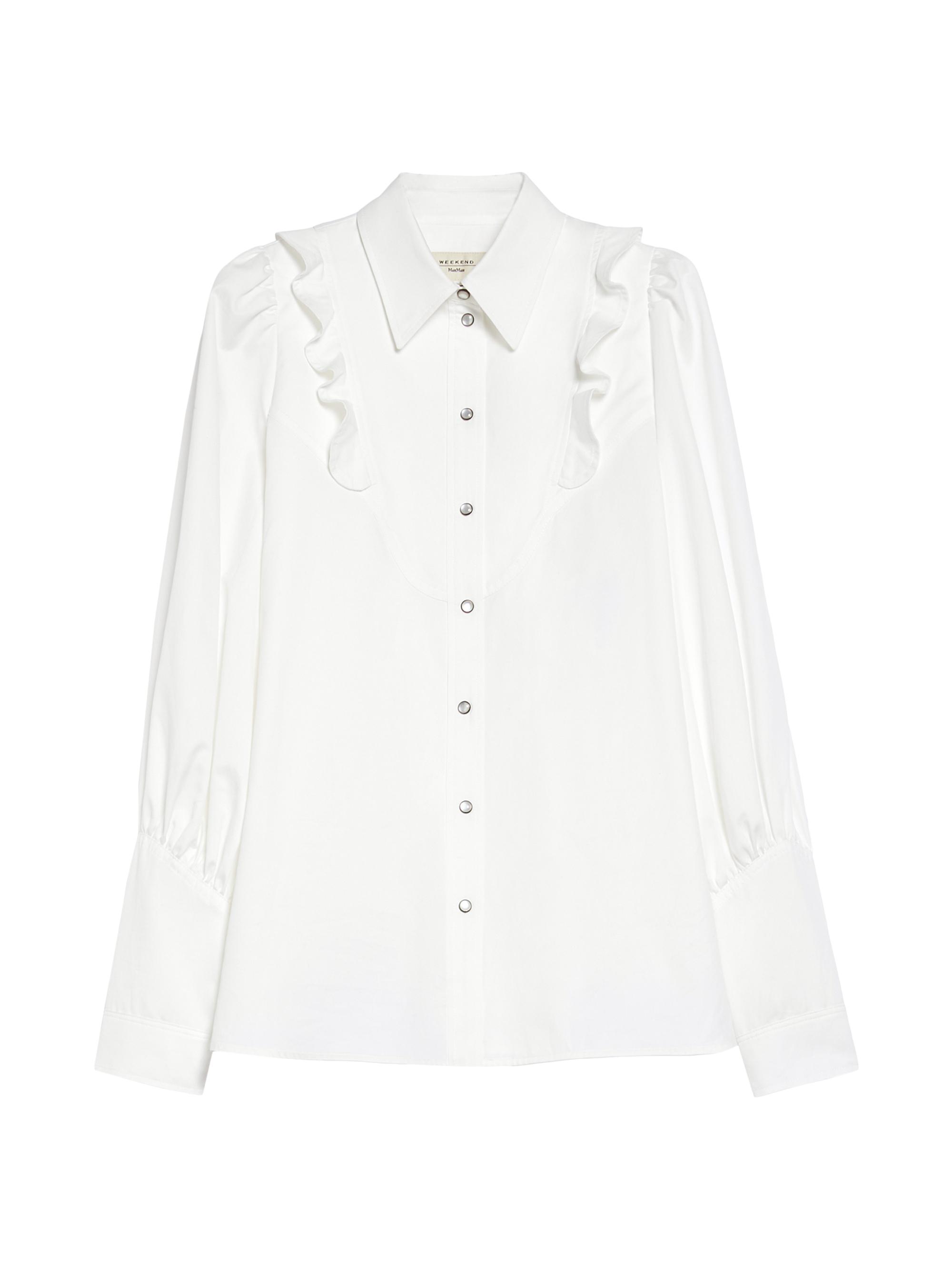 Weekend Max Mara Women's Pancia Ruffle-Trim Button-Up Shirt - White