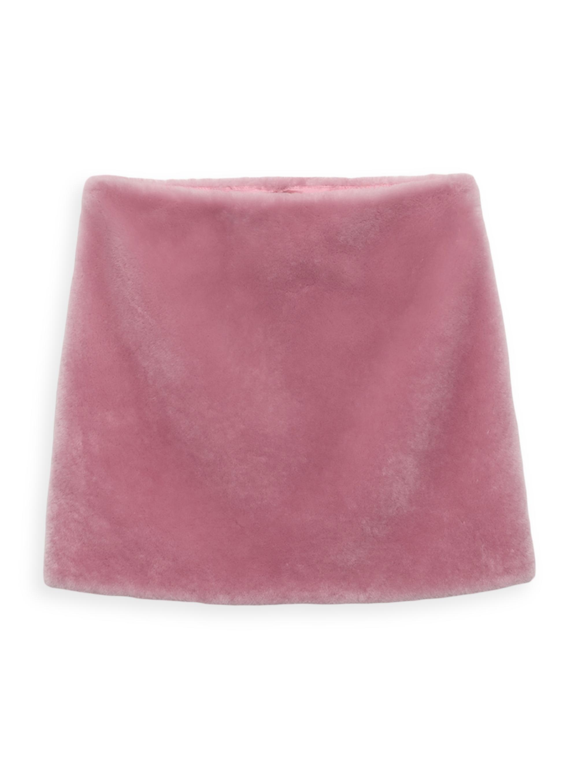 Prada Women's Shearling Mini Skirt - Pink