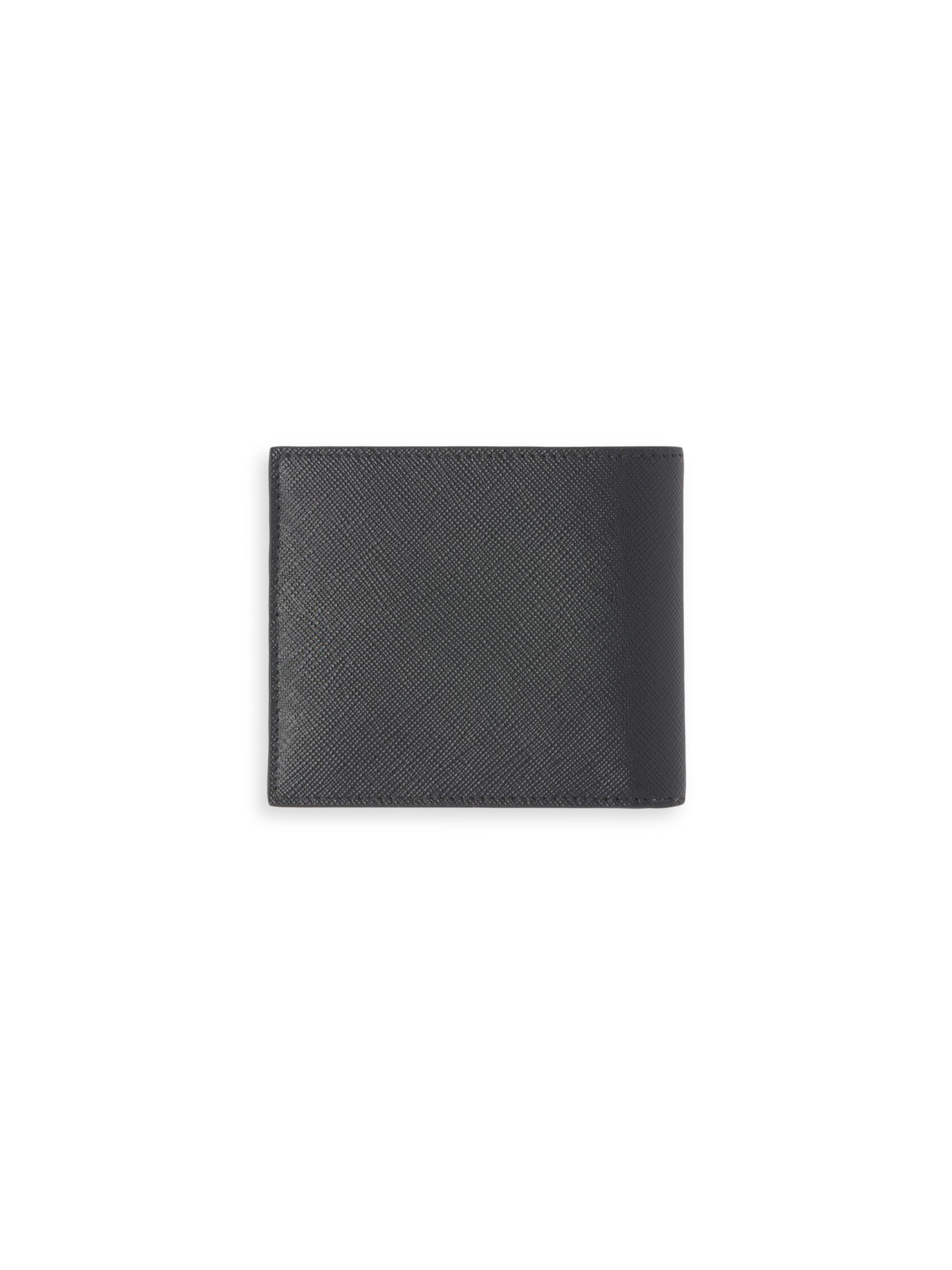Prada Men's Saffiano Leather Wallet - Black - side view in Black