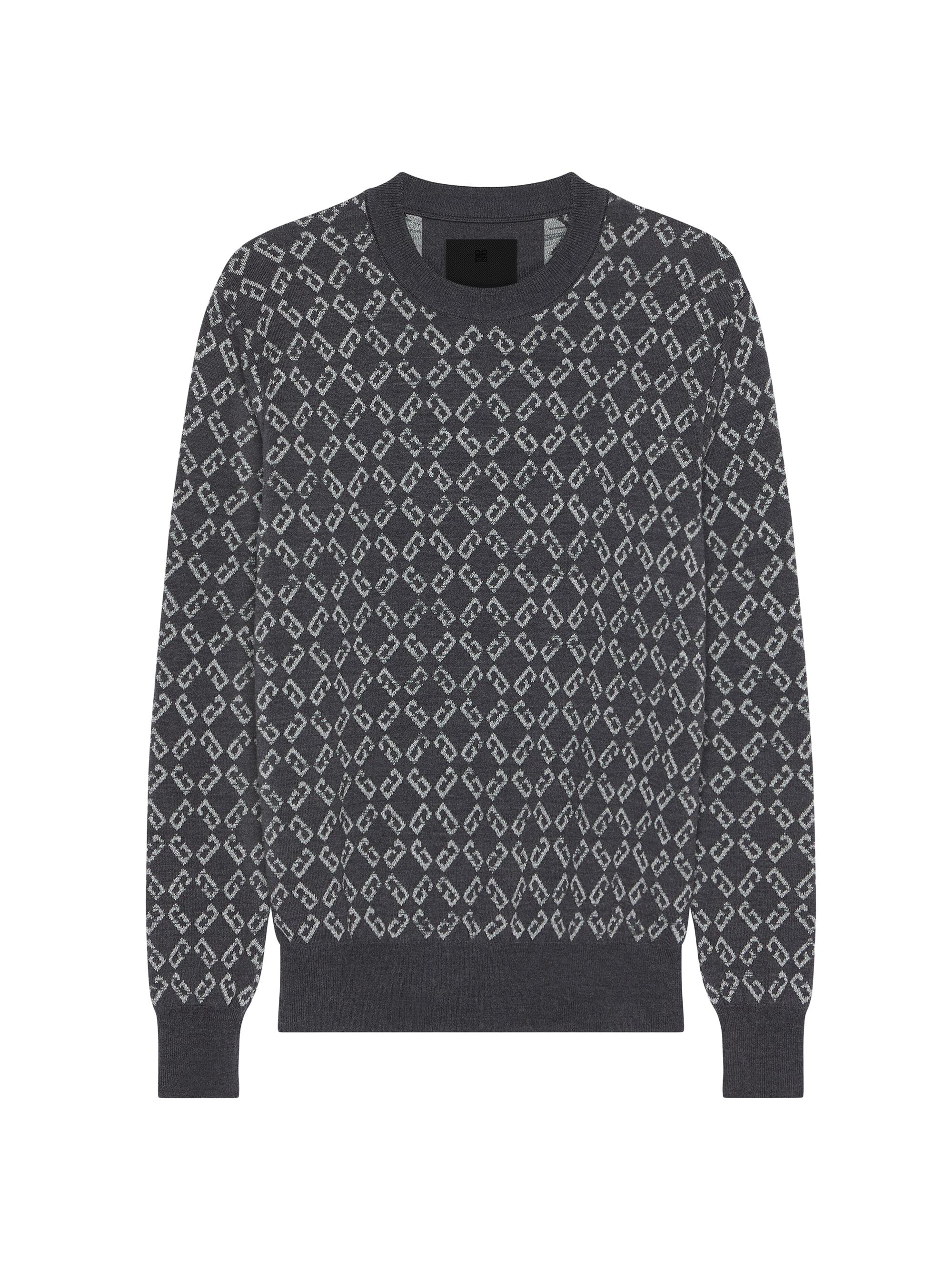 Givenchy Men's Sweater in Monogram 72 Jacquard - Medium Grey