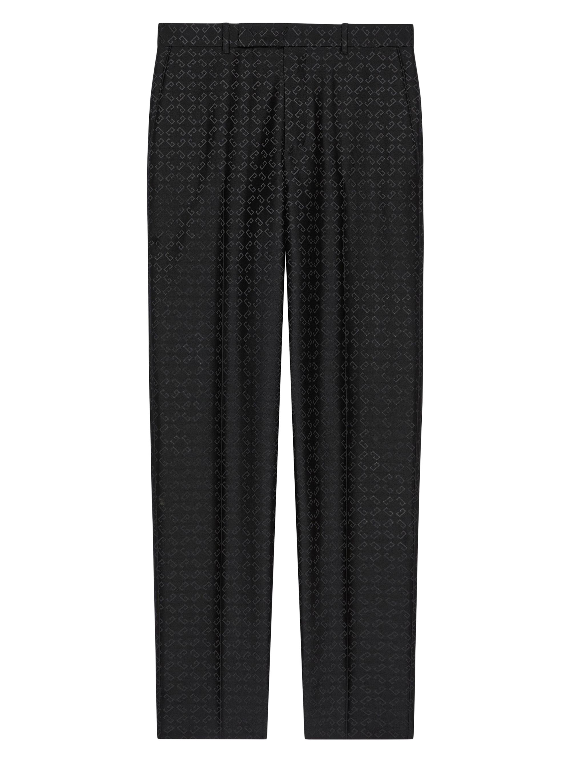 Givenchy Men's Slim Fit Tailored Pants in Monogram 72 Jacquard - Black
