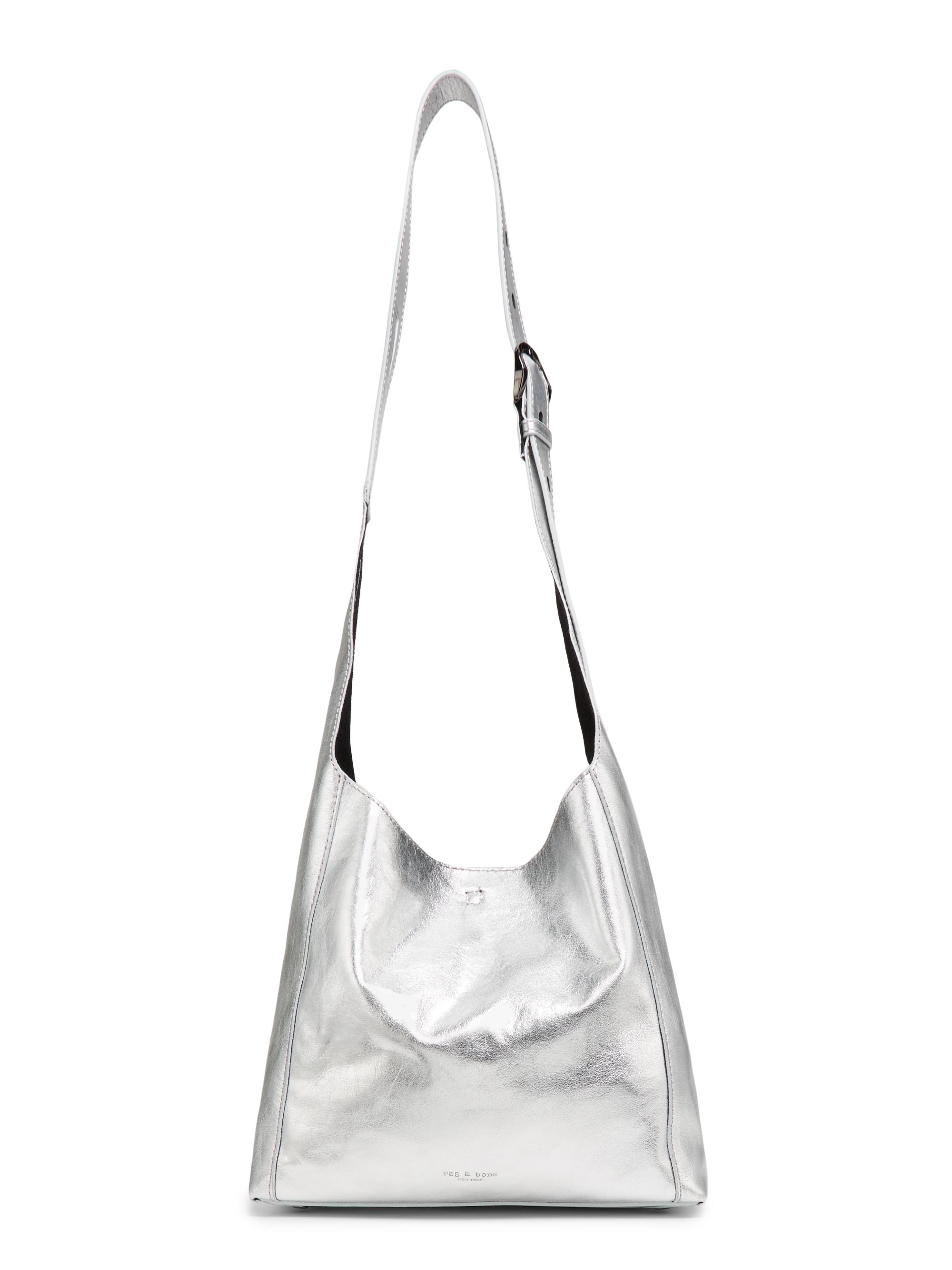 rag & bone Women's Belize  Leather Hobo Bag - Silver