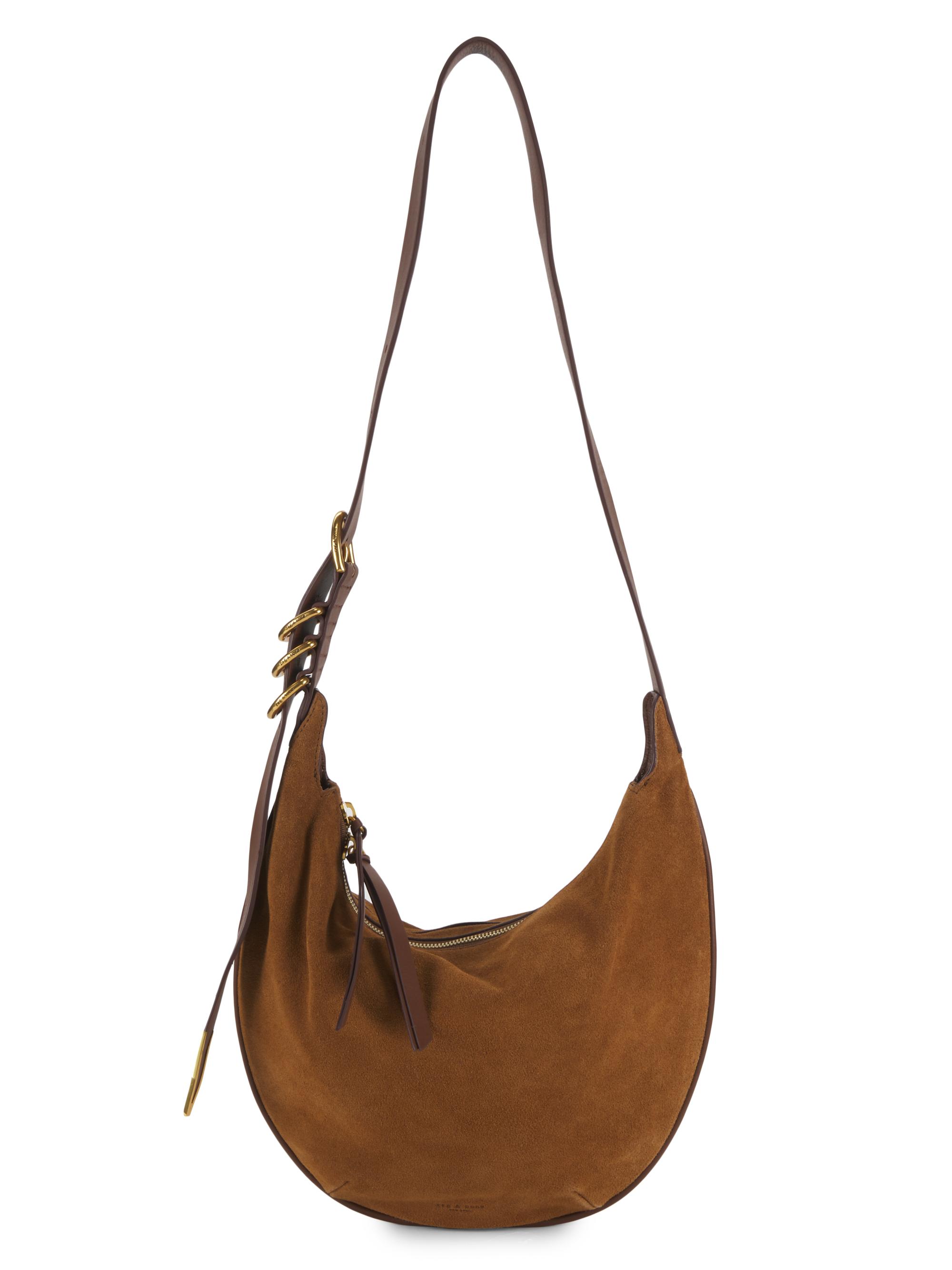 rag & bone Women's Spire Mini Suede Hobo Bag - Brown Suede