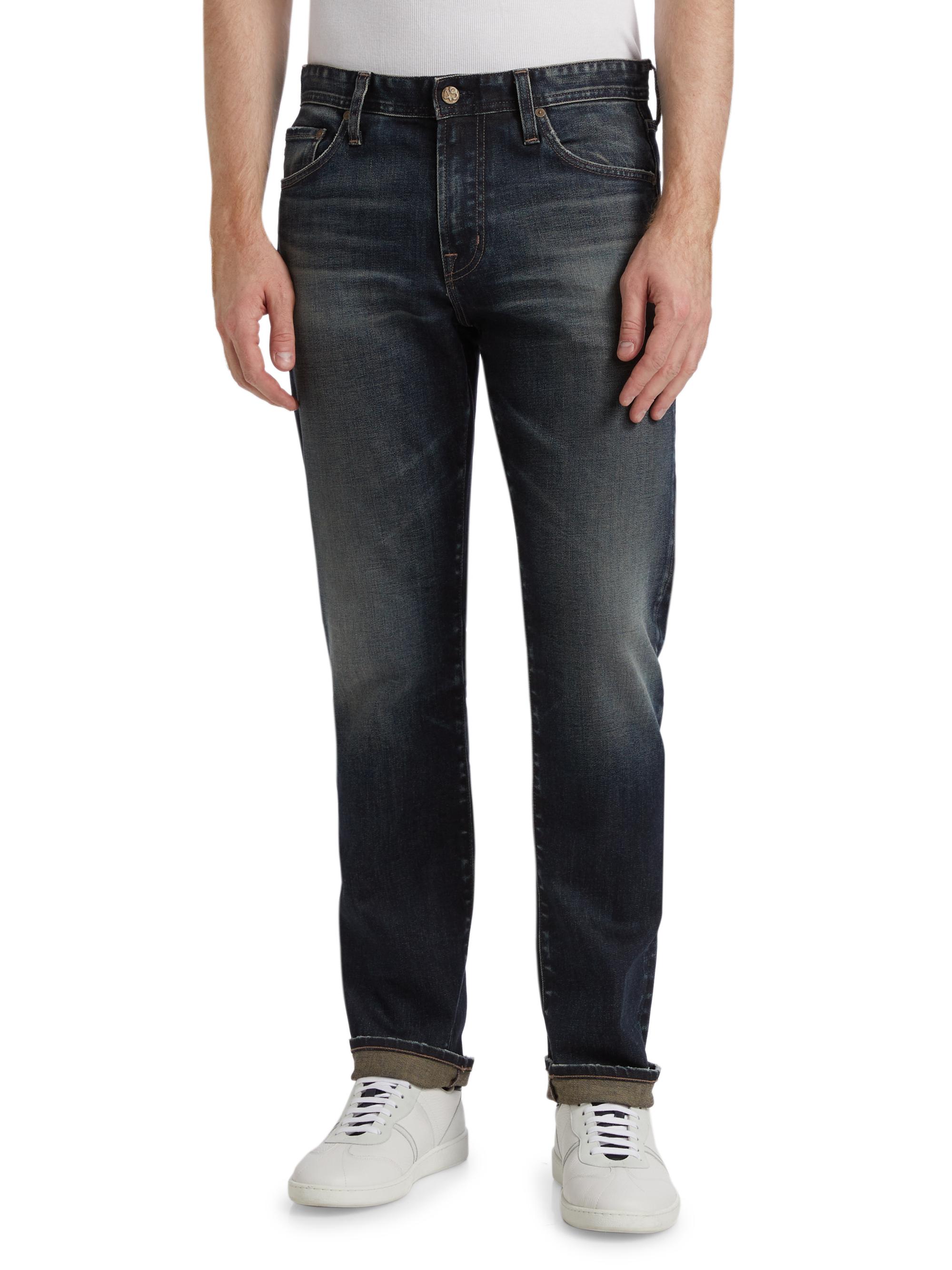 AG Jeans Everett Mid-Rise Straight-Leg Jeans Saks Fifth Avenue