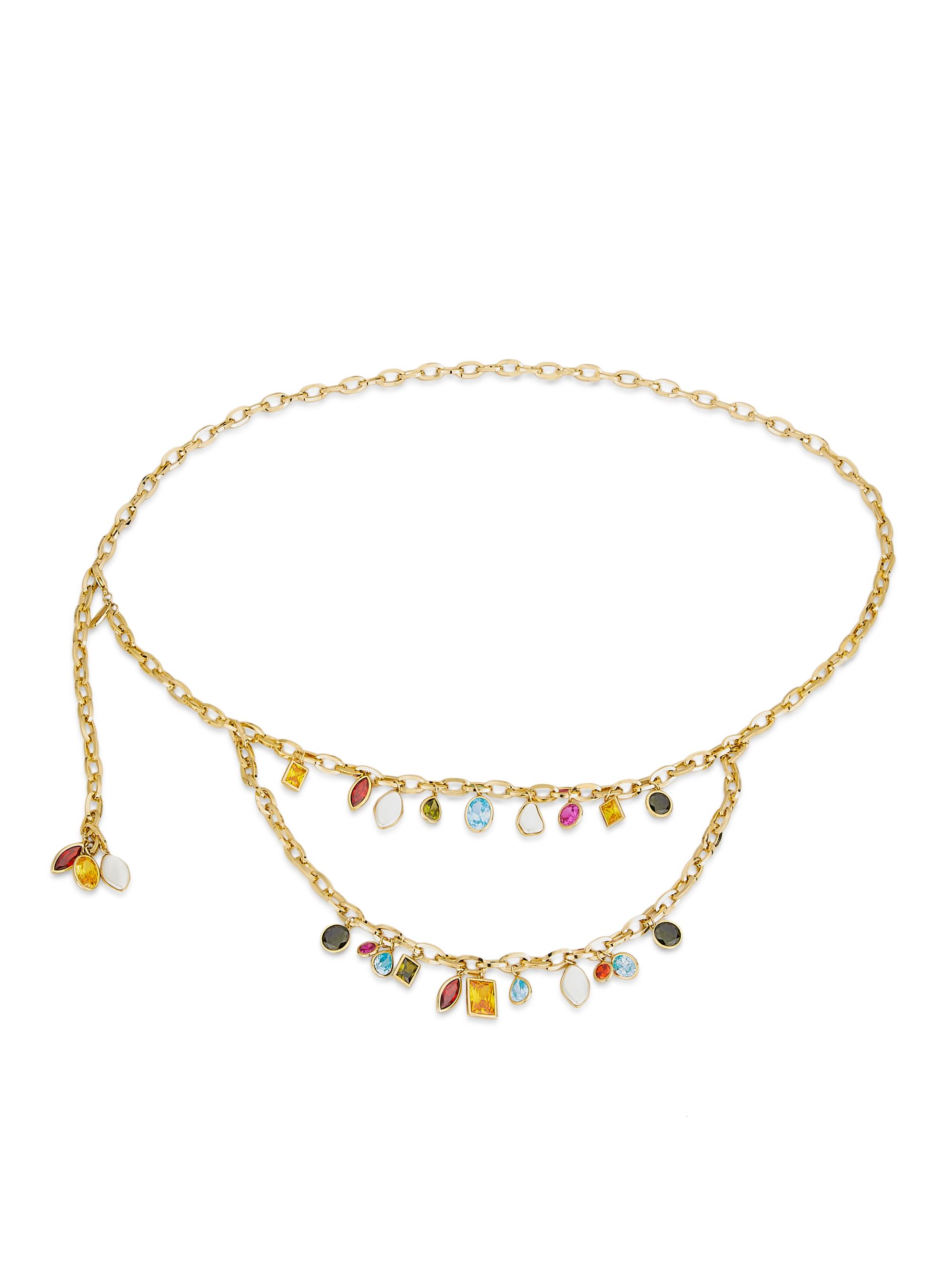 Ramy Brook Women's Millie Goldtone, Cubic Zirconia & Glass Crystal Chain Belt - Multi Color