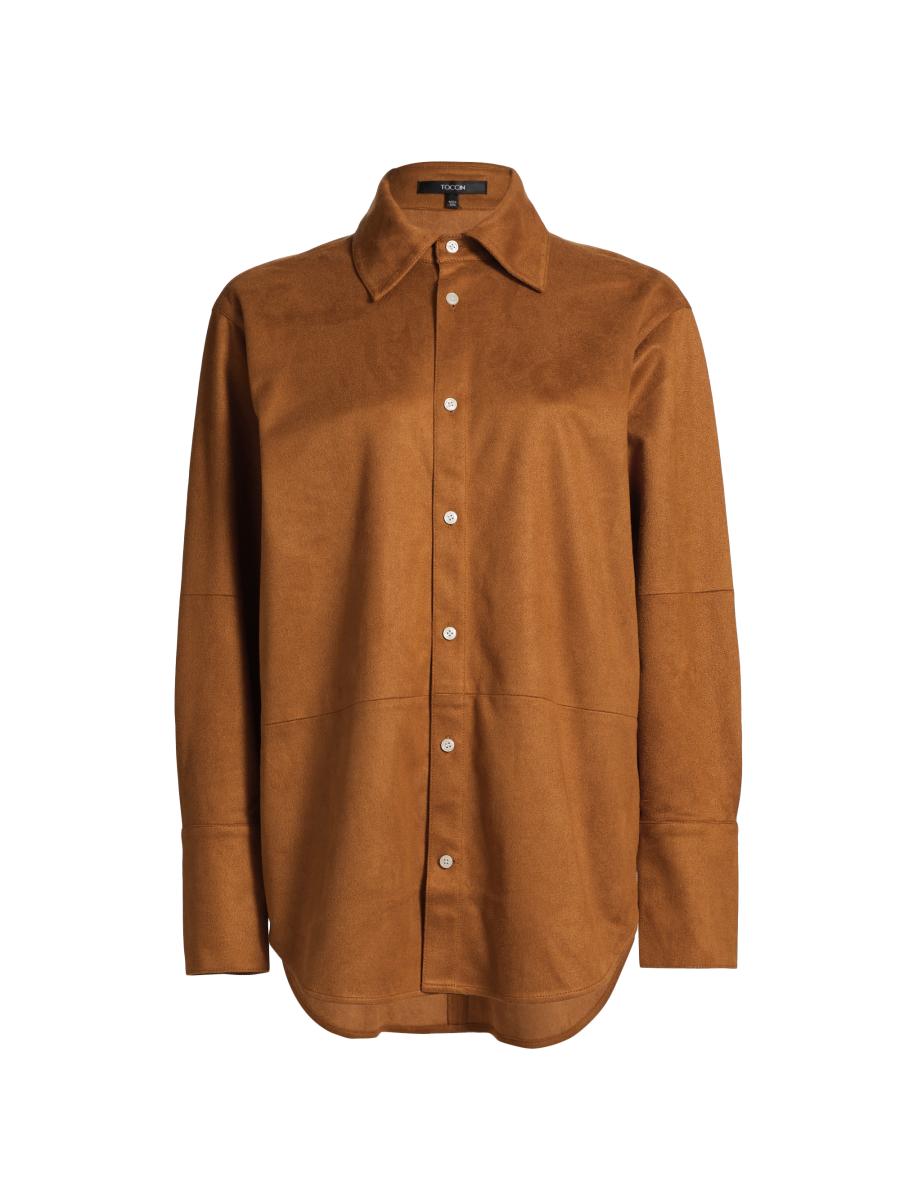 Toccin Kali Faux Suede Boyfriend Shirt | Saks Fifth Avenue