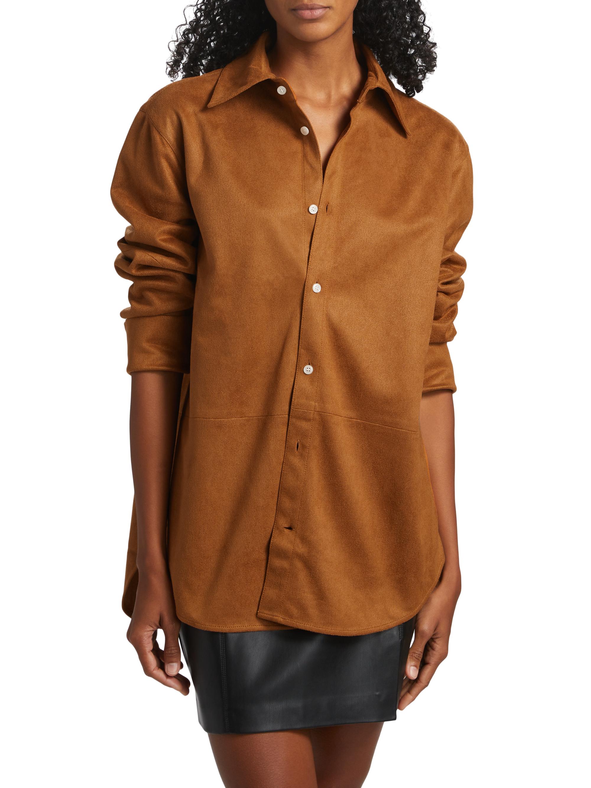 Toccin Kali Faux Suede Boyfriend Shirt | Saks Fifth Avenue