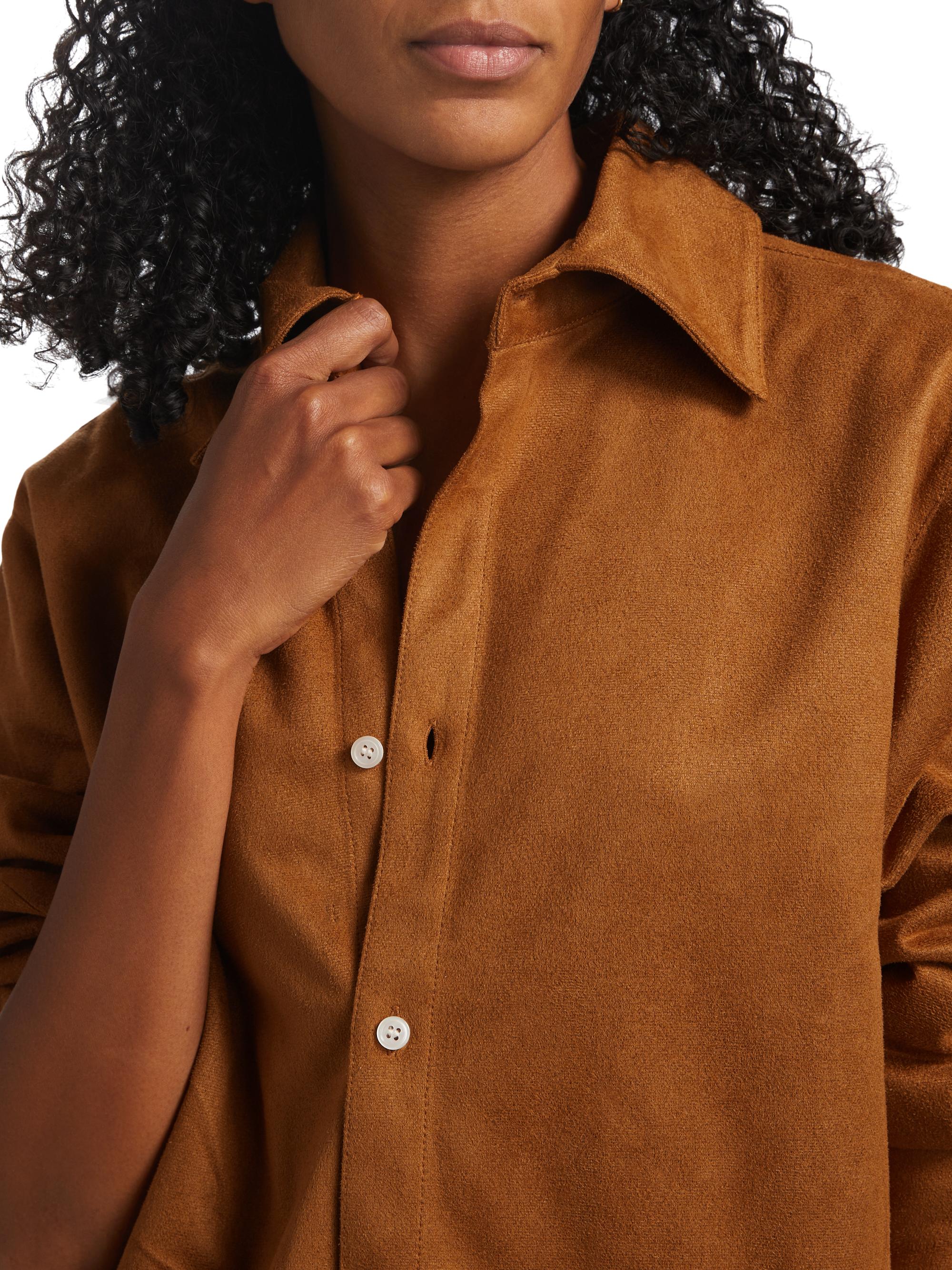 Toccin Kali Faux Suede Boyfriend Shirt | Saks Fifth Avenue