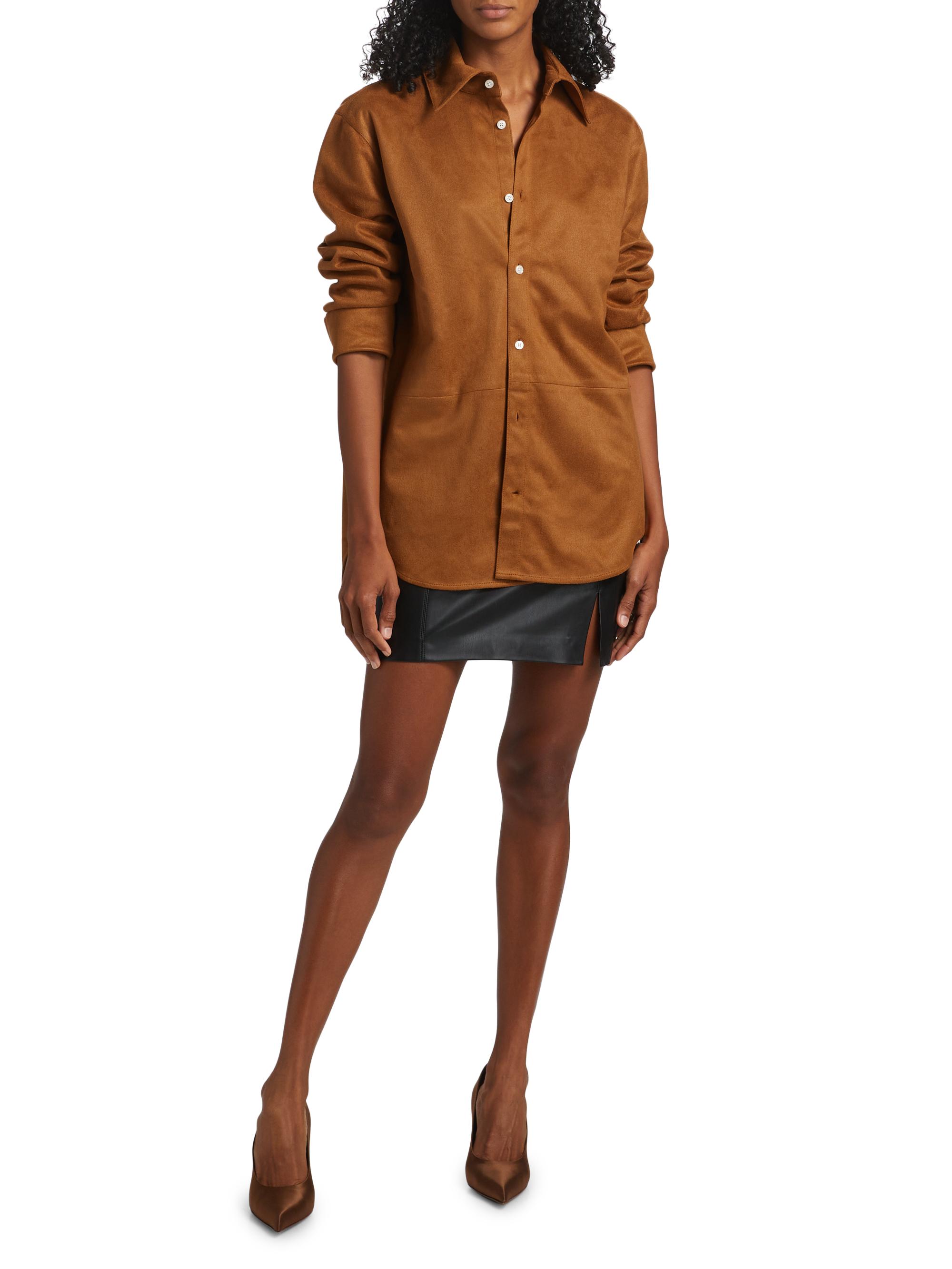 Toccin Kali Faux Suede Boyfriend Shirt | Saks Fifth Avenue