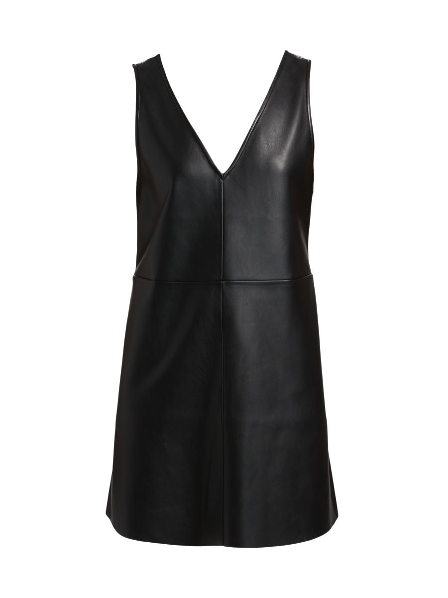 Toccin Women's Malia Vegan Leather Shift Minidress In Black