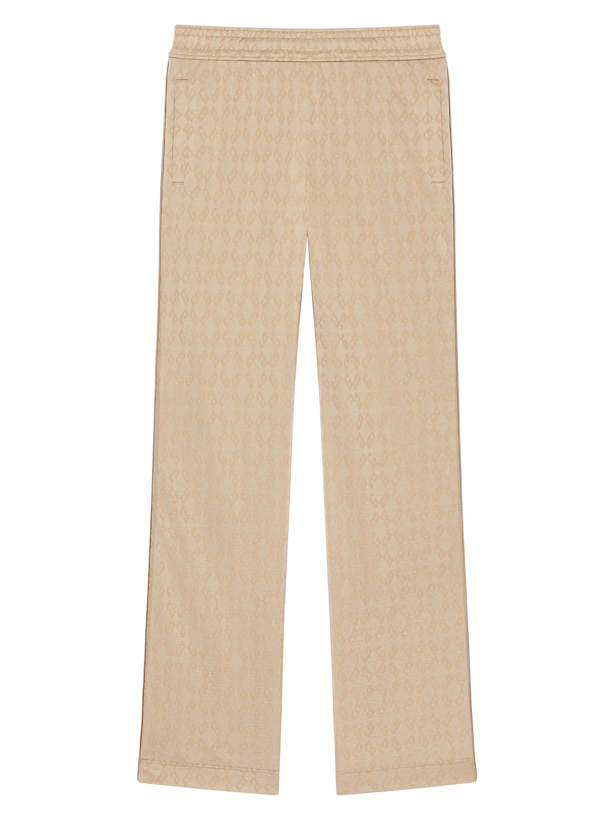 Givenchy Men's Jogger Pants in Shiny Monogram 72 Jacquard - Beige Cappuccino