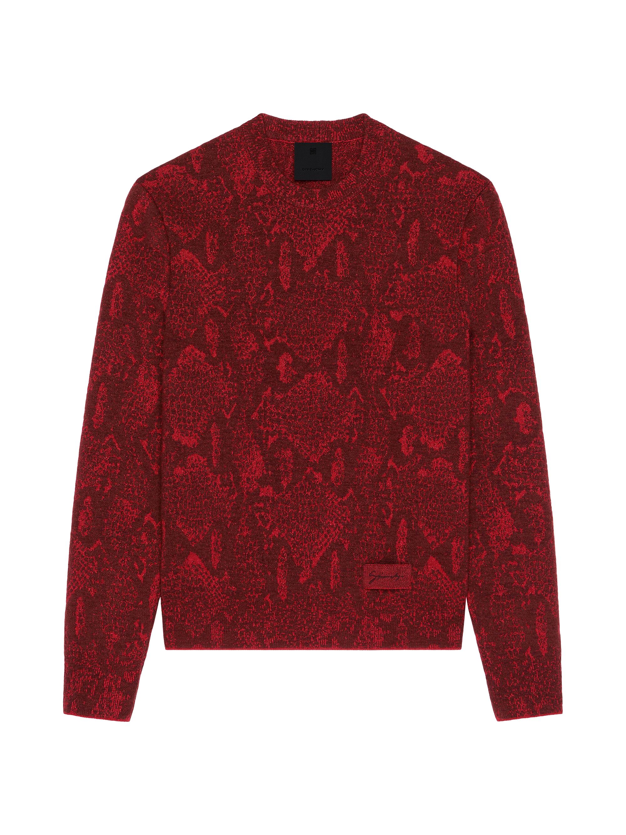 Givenchy Men's Sweater in Snake Jacquard - Dark Red