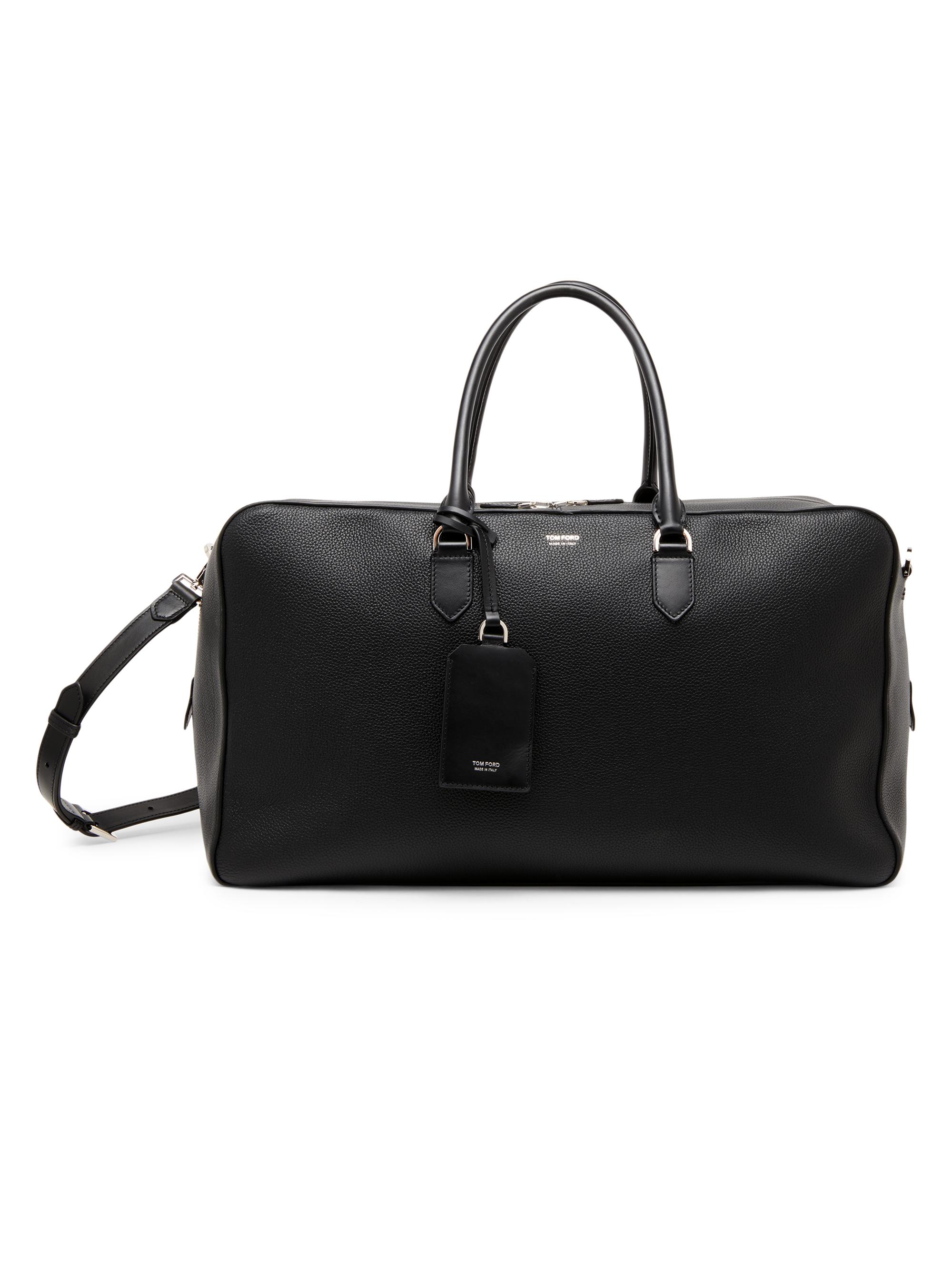 TOM FORD Men's Elliot Soft Grain Leather Weekender - Black
