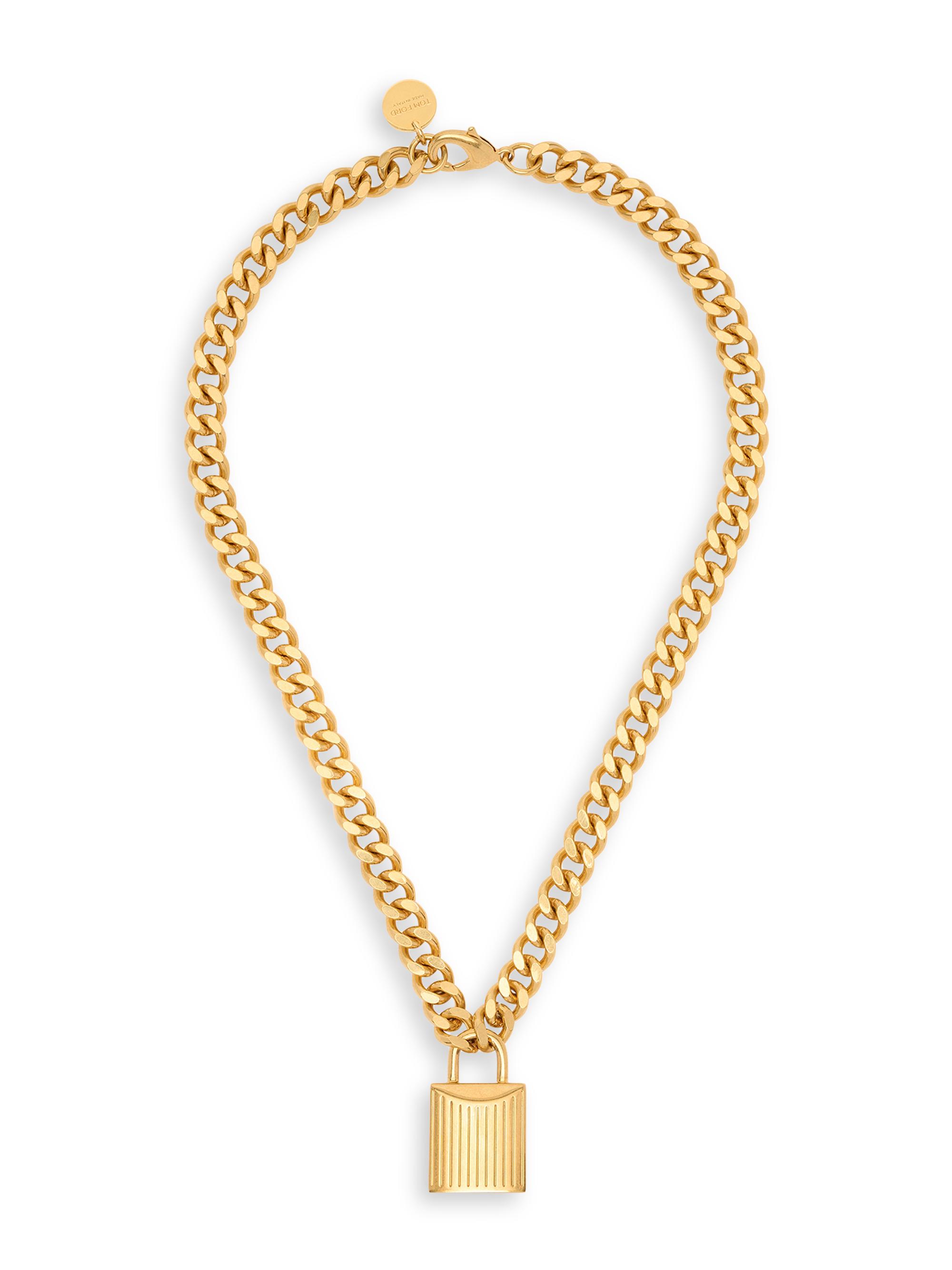 TOM FORD Men's Padlock Goldtone Chain Necklace - Vintage Gold