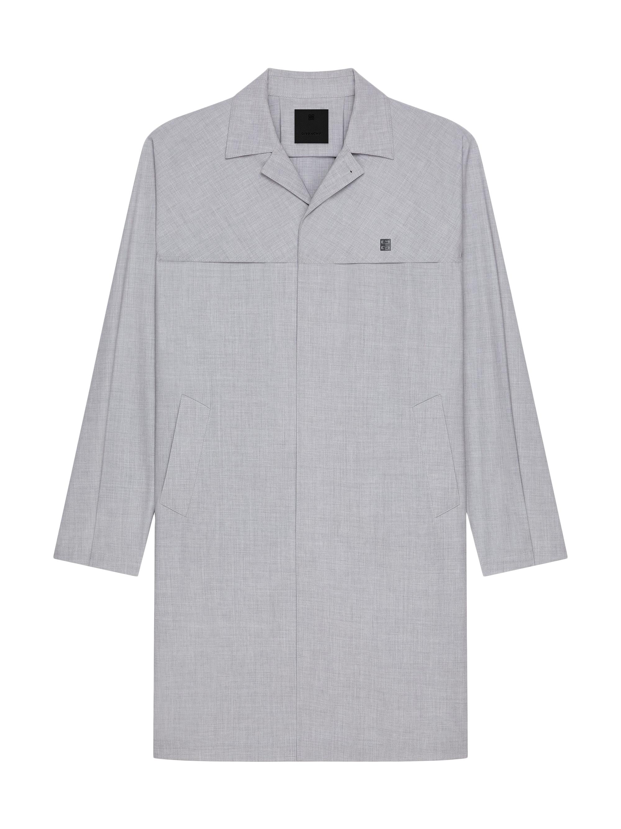 Givenchy Men's Parka Jacket in Wool with 4G Detail - Grey Mix