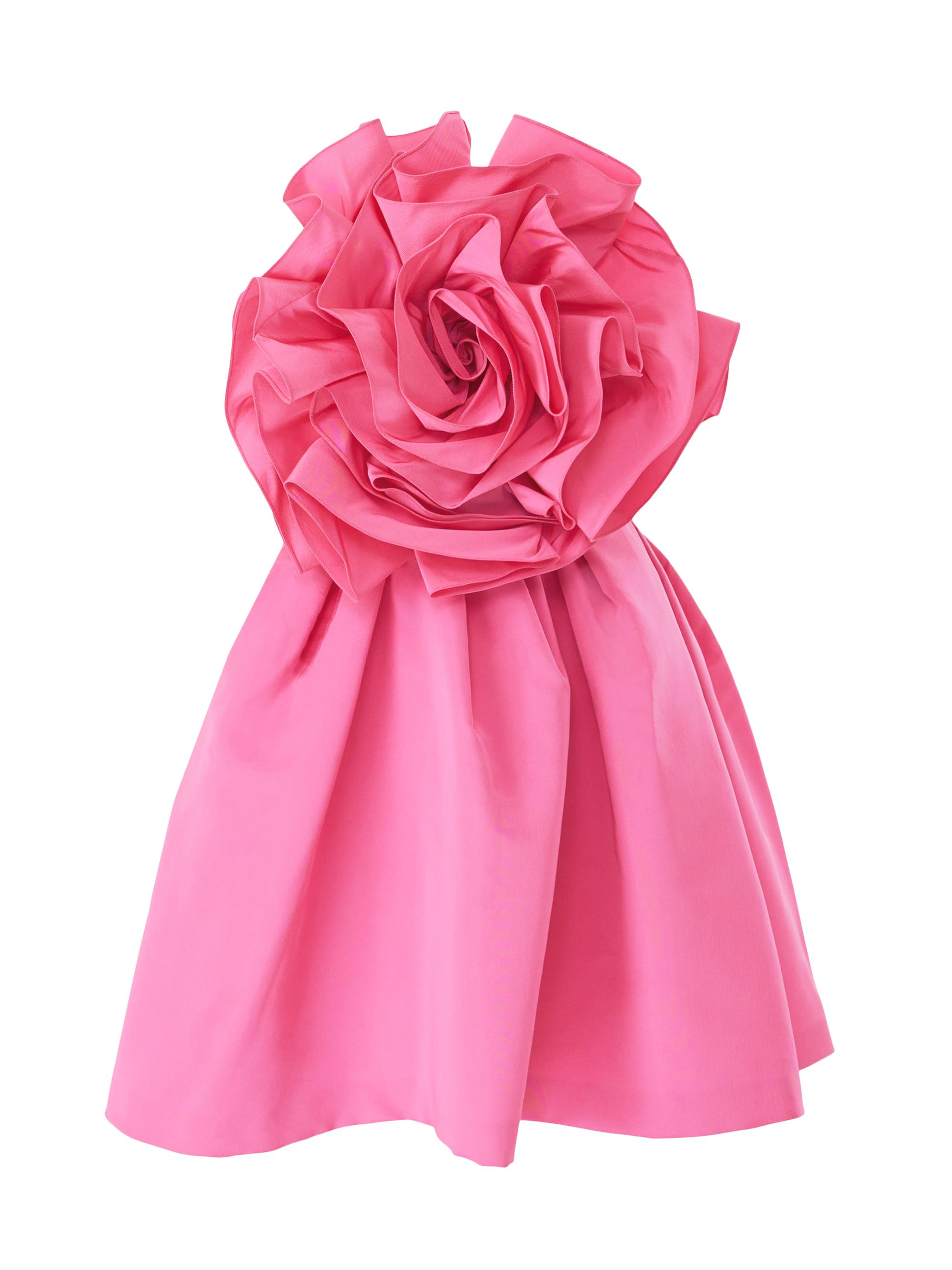 Carolina Herrera Women's Flower Strapless Silk Minidress - Happy Pink