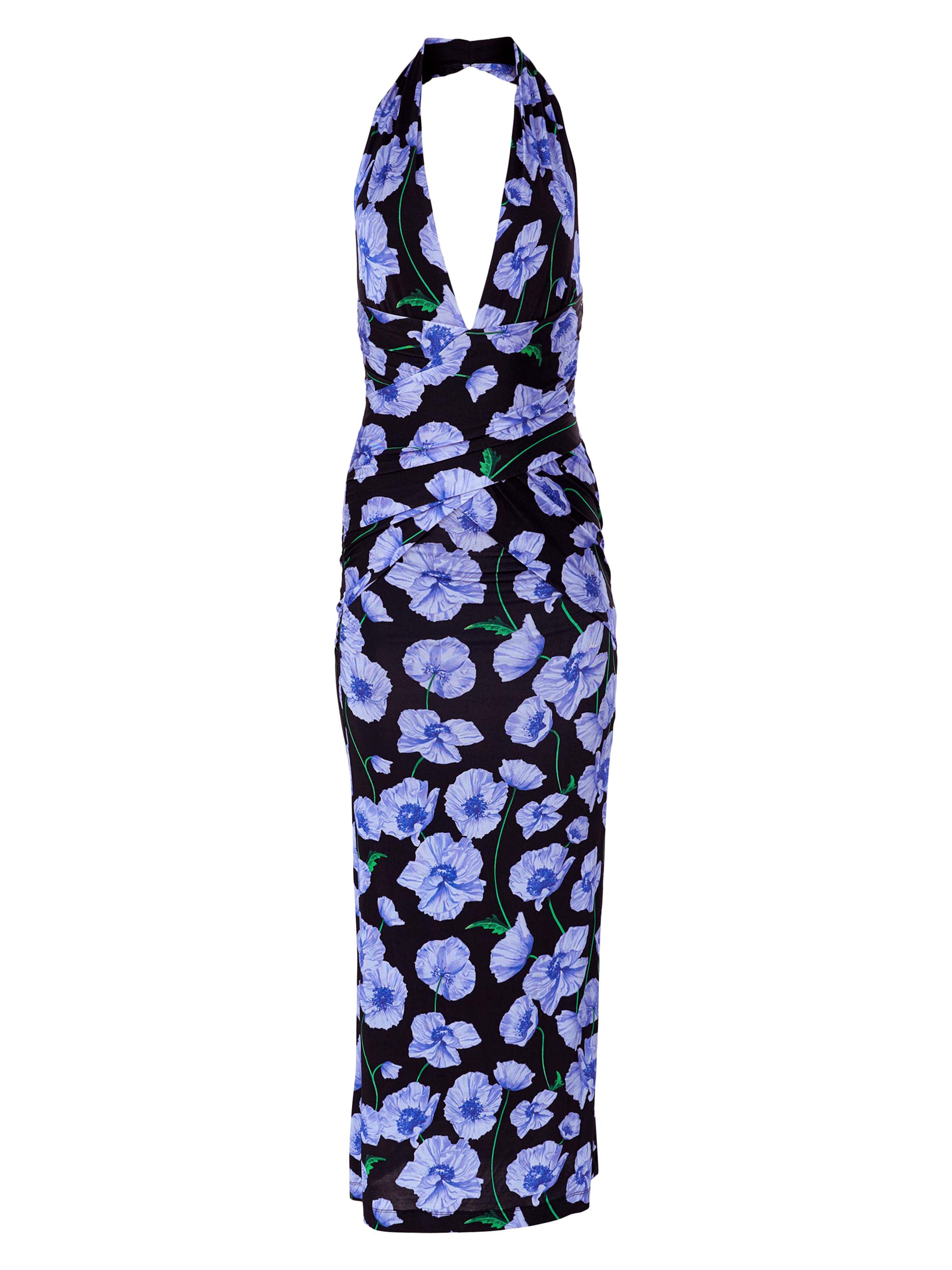 Carolina Herrera Women's Floral Gathered Halter Midi-Dress - Black Multi