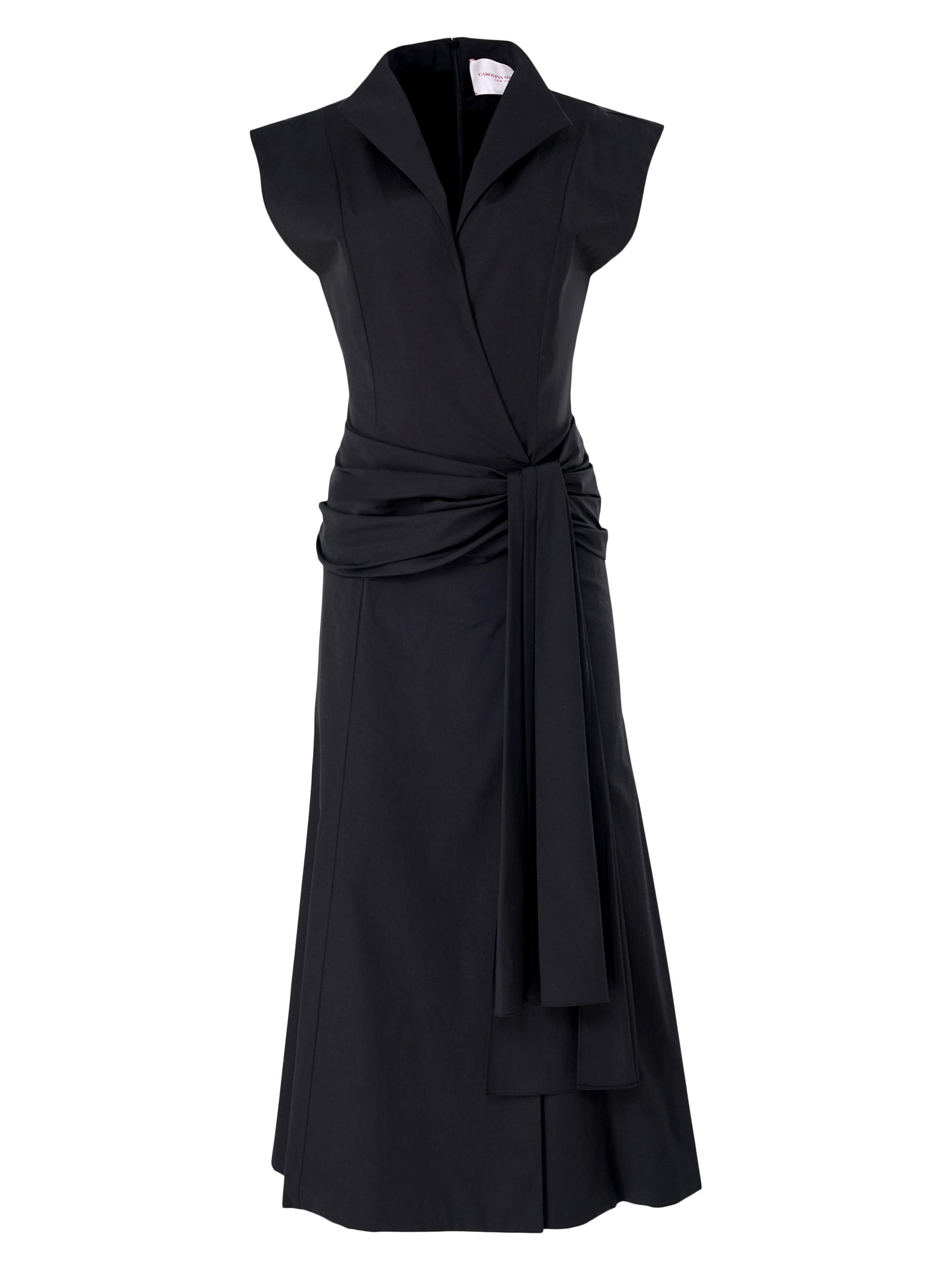 Carolina Herrera Hip Sash Stretch Cotton Wrap Dress | Saks Fifth