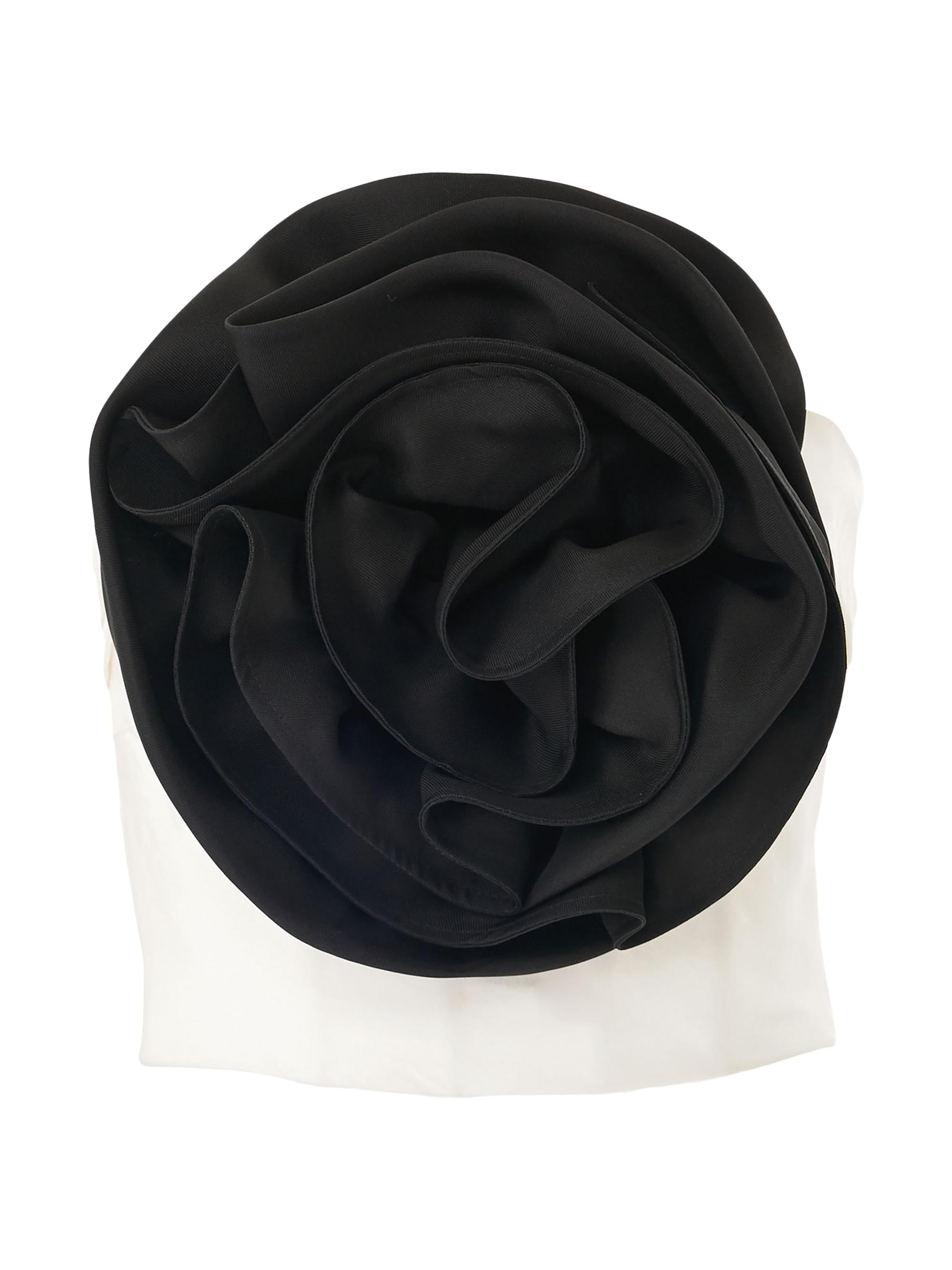 Carolina Herrera Women's Rose Strapless Silk Top - Black White