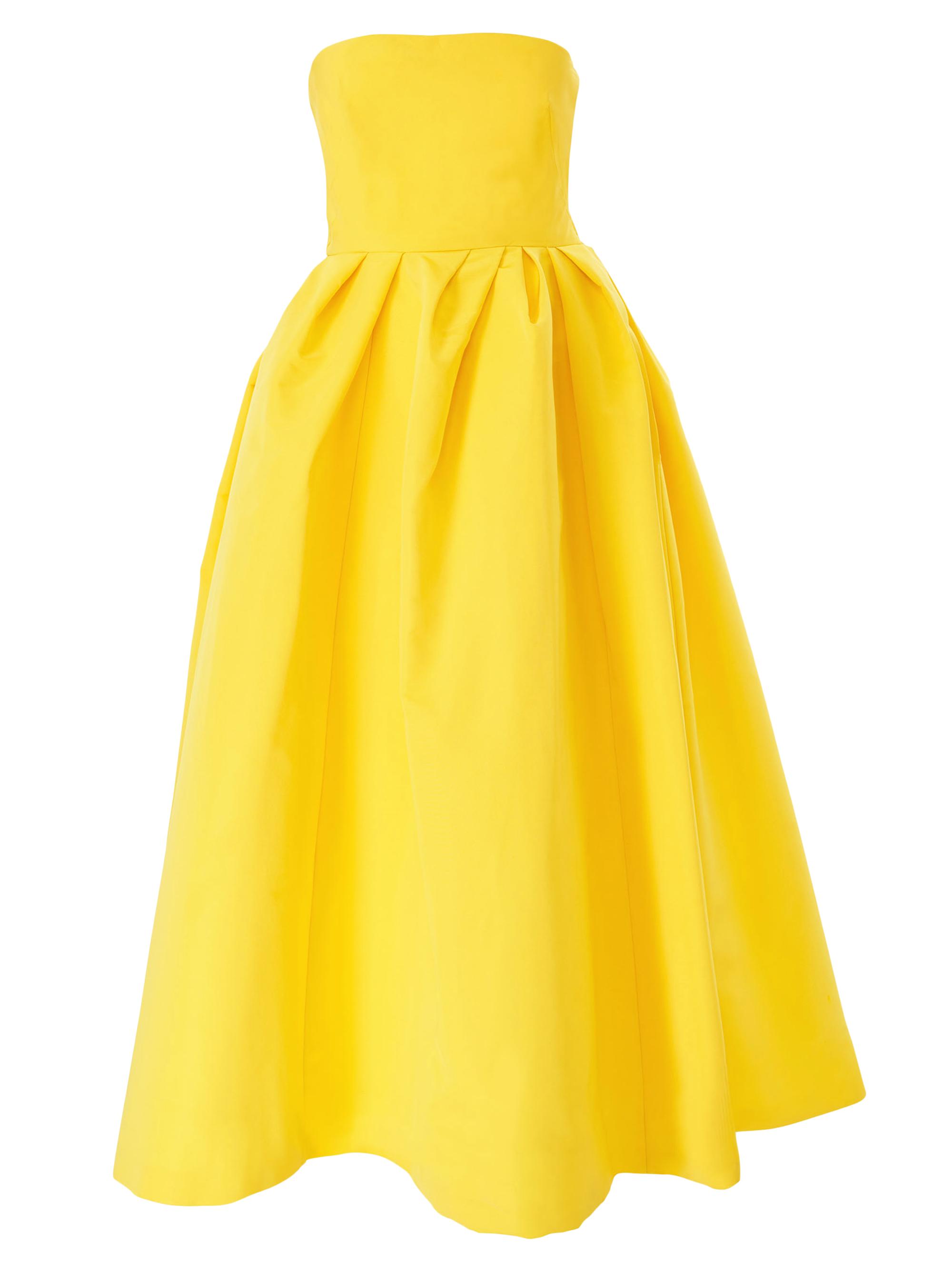 Carolina Herrera Women's Strapless Pleated Midi-Dress - Taxi Cab