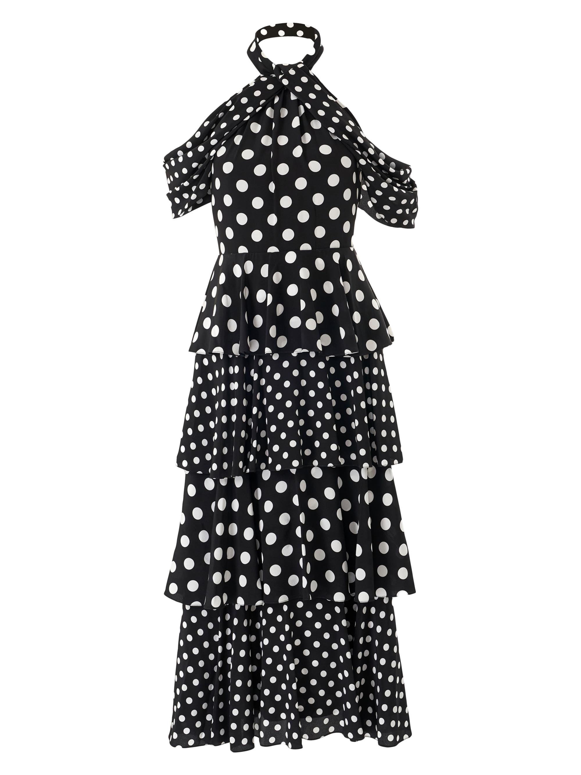 【Herlipto】Tiered Polka-Dot Dress herlipto Tiered Polka-Dot Long Dress Herlipto】Tiered Polka-Dot