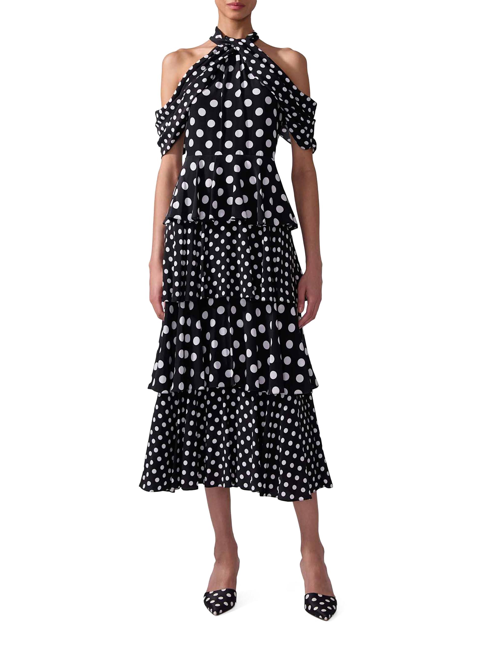 【Herlipto】Tiered Polka-Dot Dress Carolina Herrera Polka Dot Halter Tiered Midi-Dress | Saks Fifth