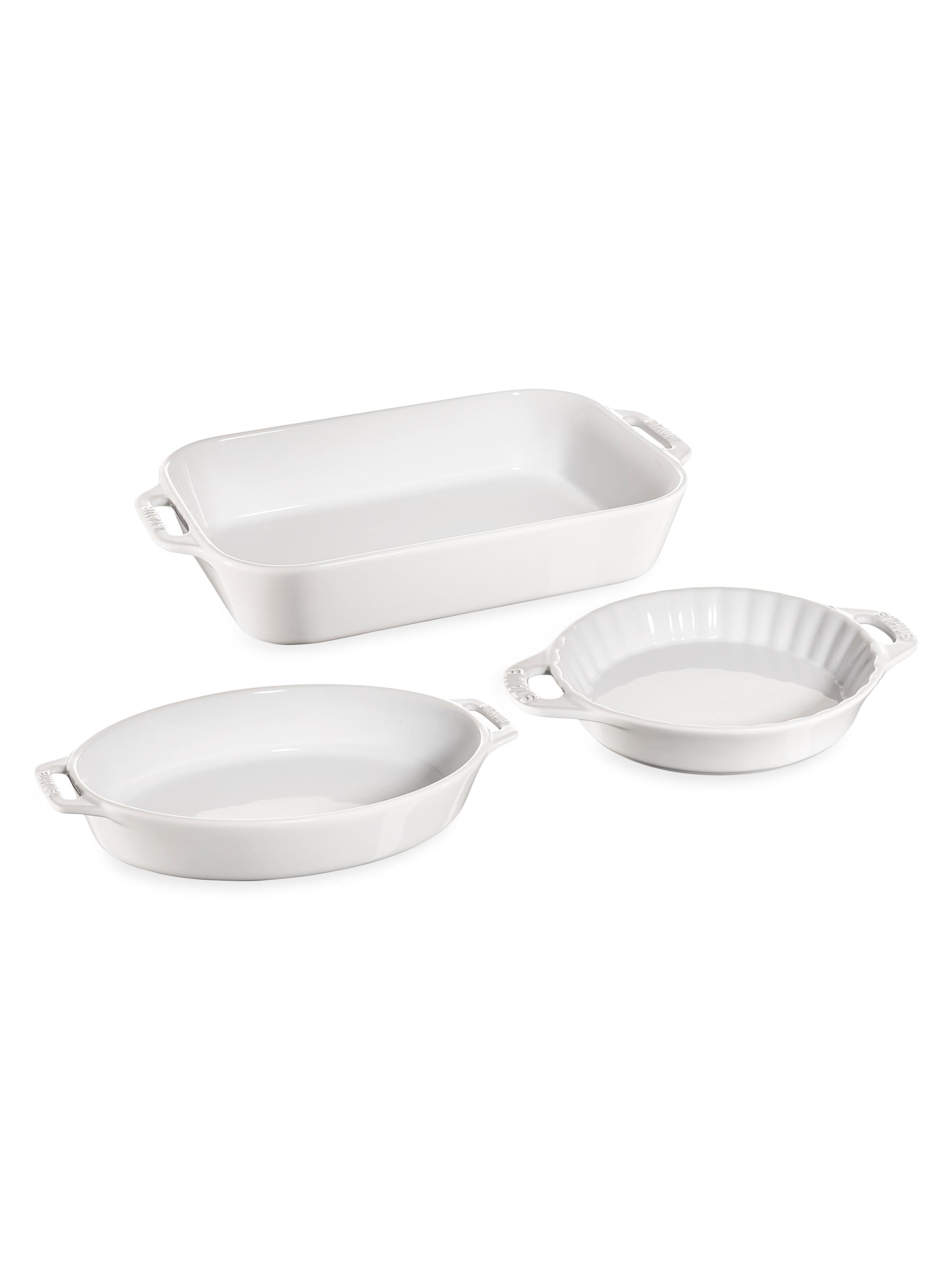 Staub Ceramic 3 Piece Mixed Baking Dish Set - Cherry
