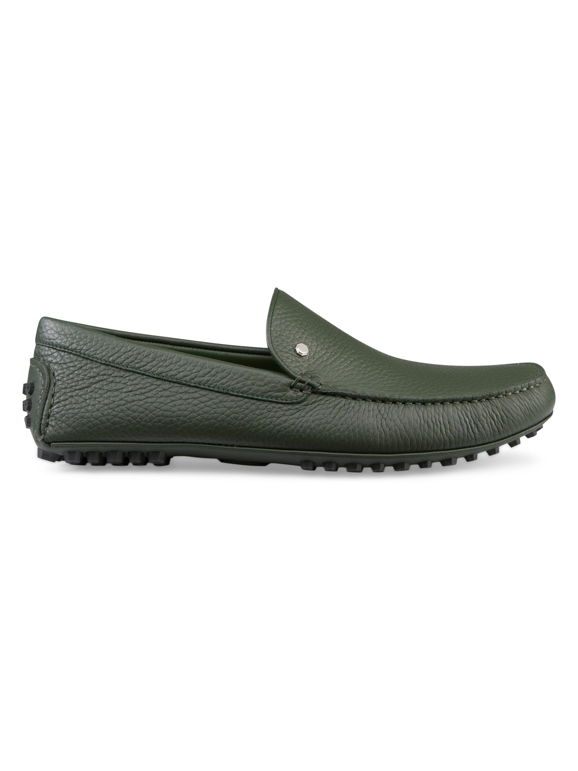 Stefano Ricci Men's Deer and Calfskin Leather Driving Shoes - Green Woods